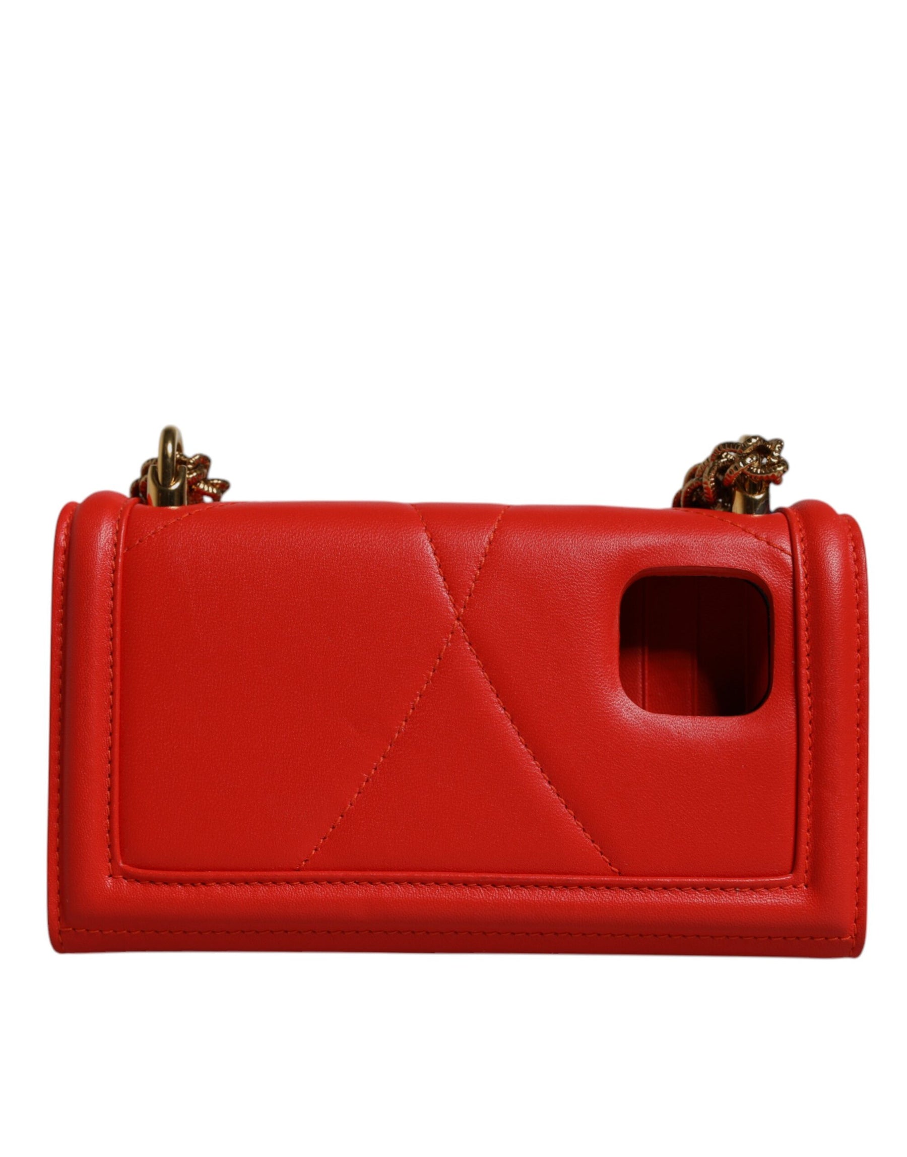 Dolce & Gabbana Red Quilted Devotion Crossbody Chain Phone Cover Bag | Regal Royce