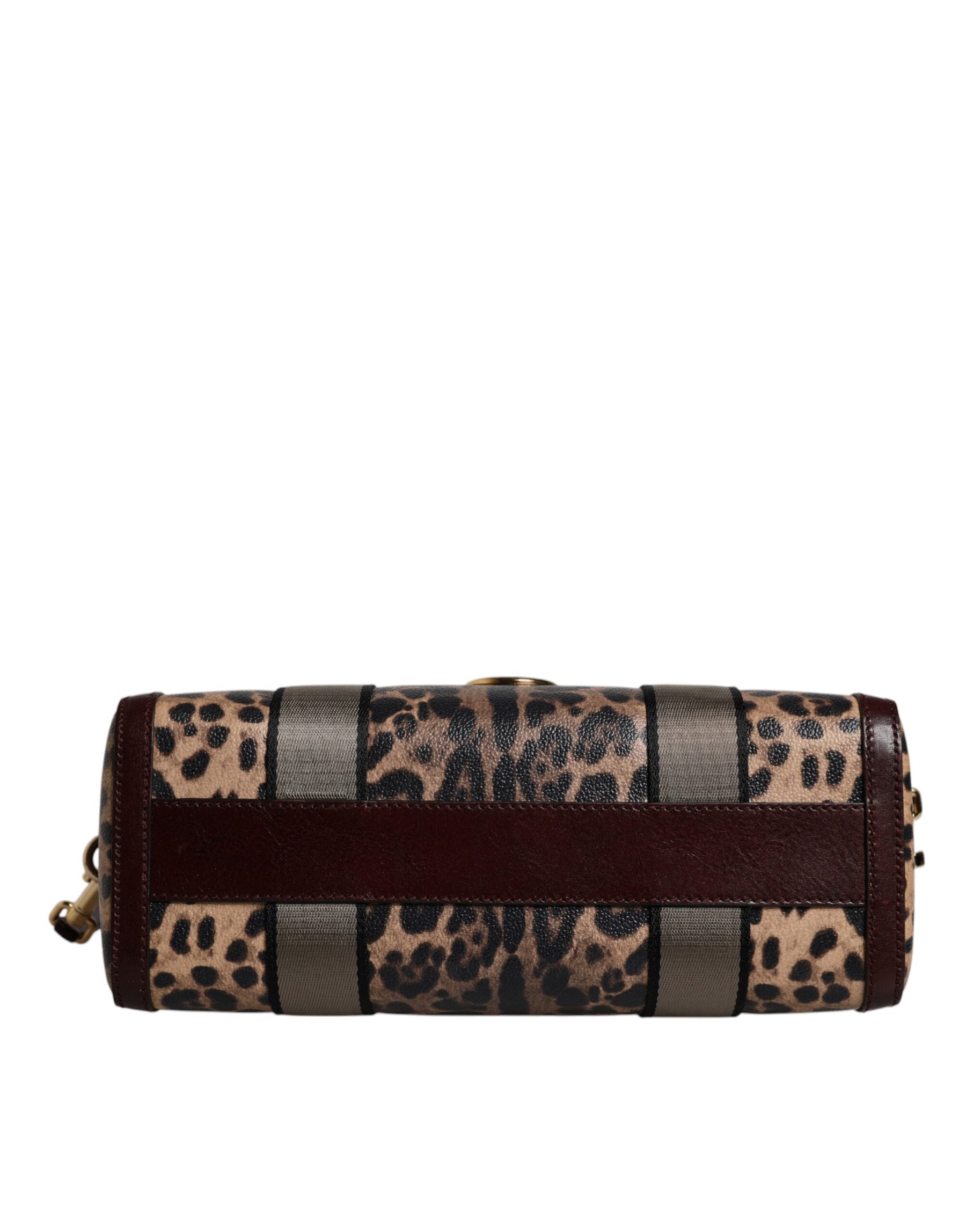 Dolce & Gabbana Brown Leopard Leather Shoulder Strap Duffle Bag | Regal Royce