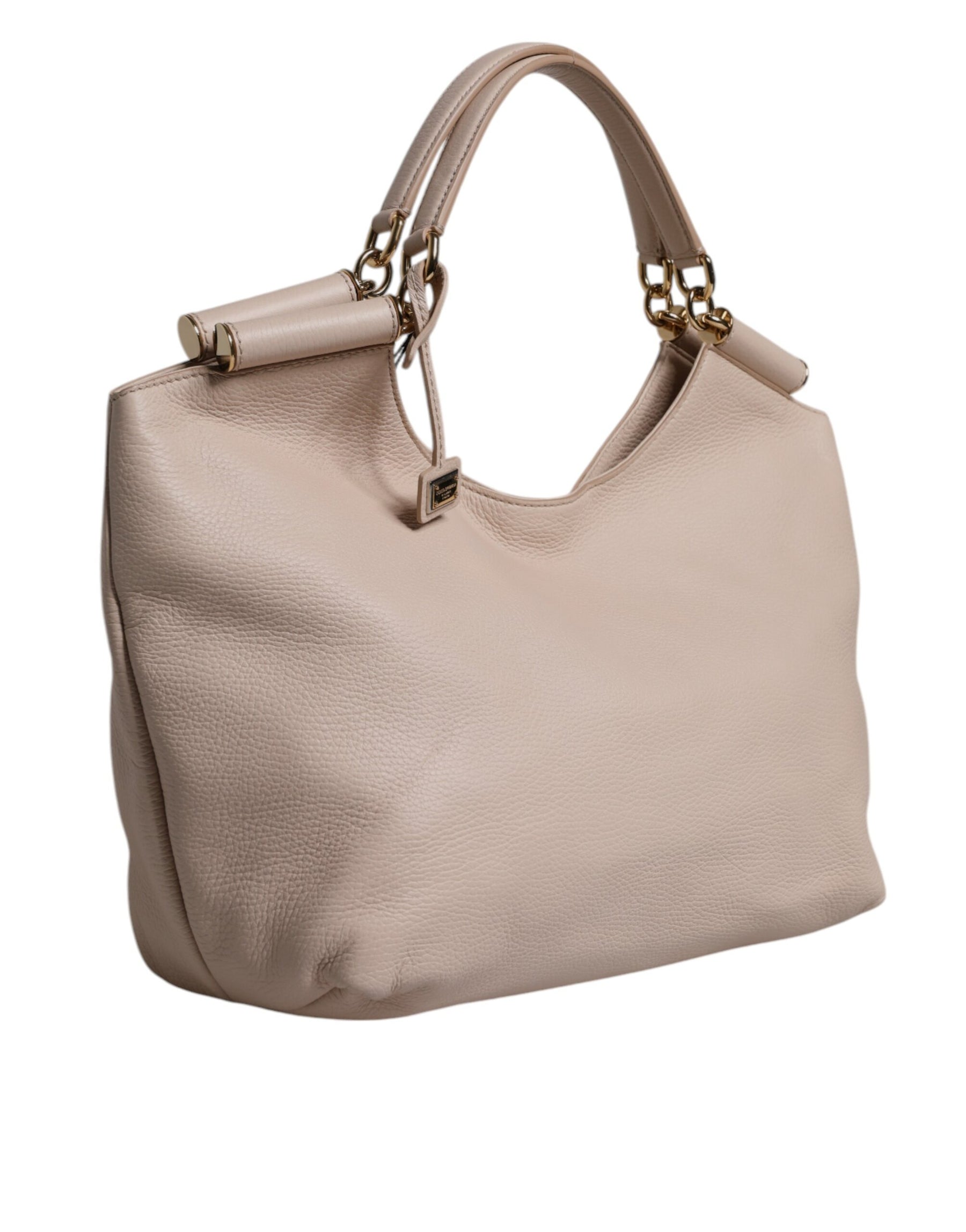 Dolce & Gabbana Light Pink Deer Leather Logo Plaque Tote Top Handle Bag | Regal Royce