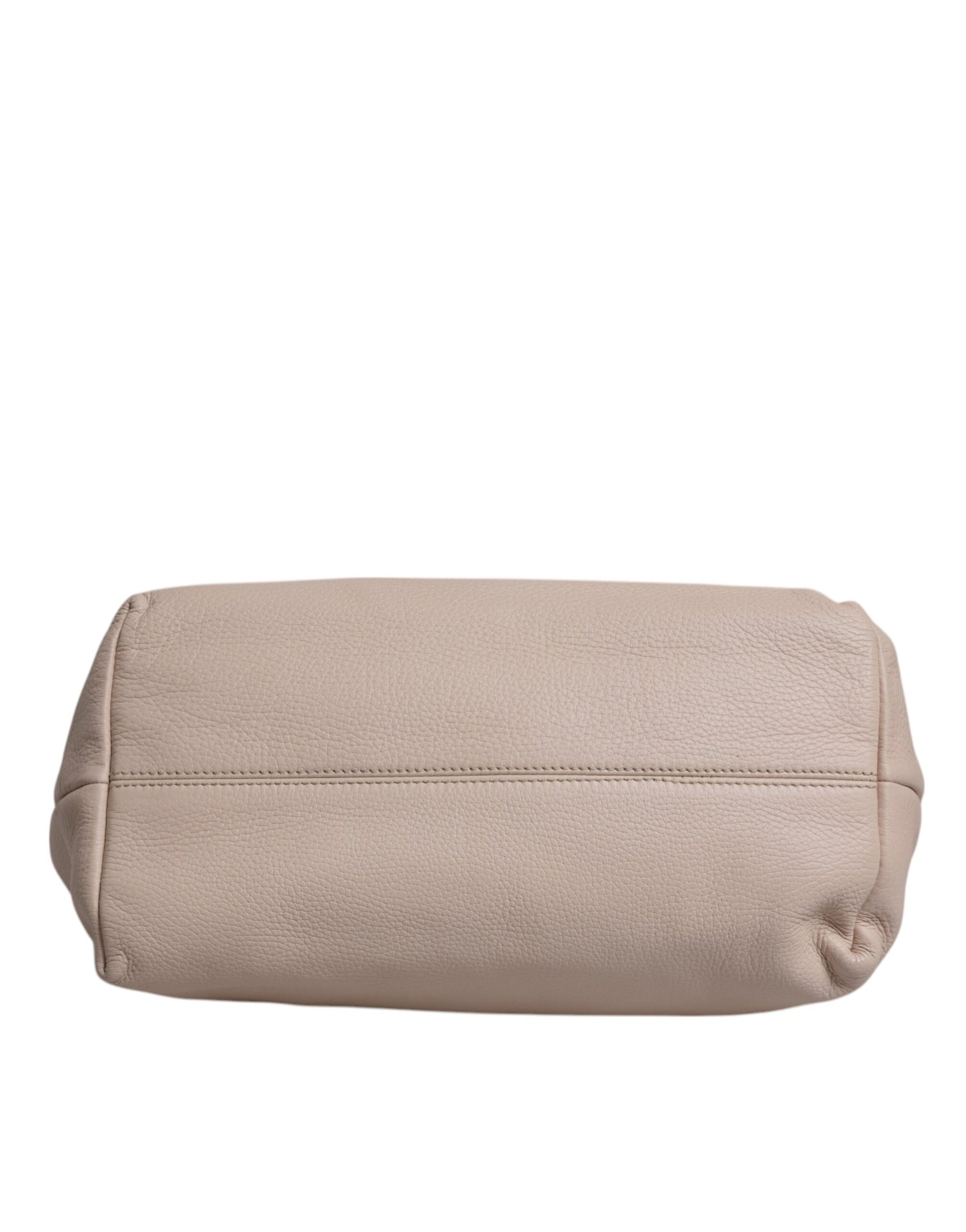 Dolce & Gabbana Light Pink Deer Leather Logo Plaque Tote Top Handle Bag | Regal Royce