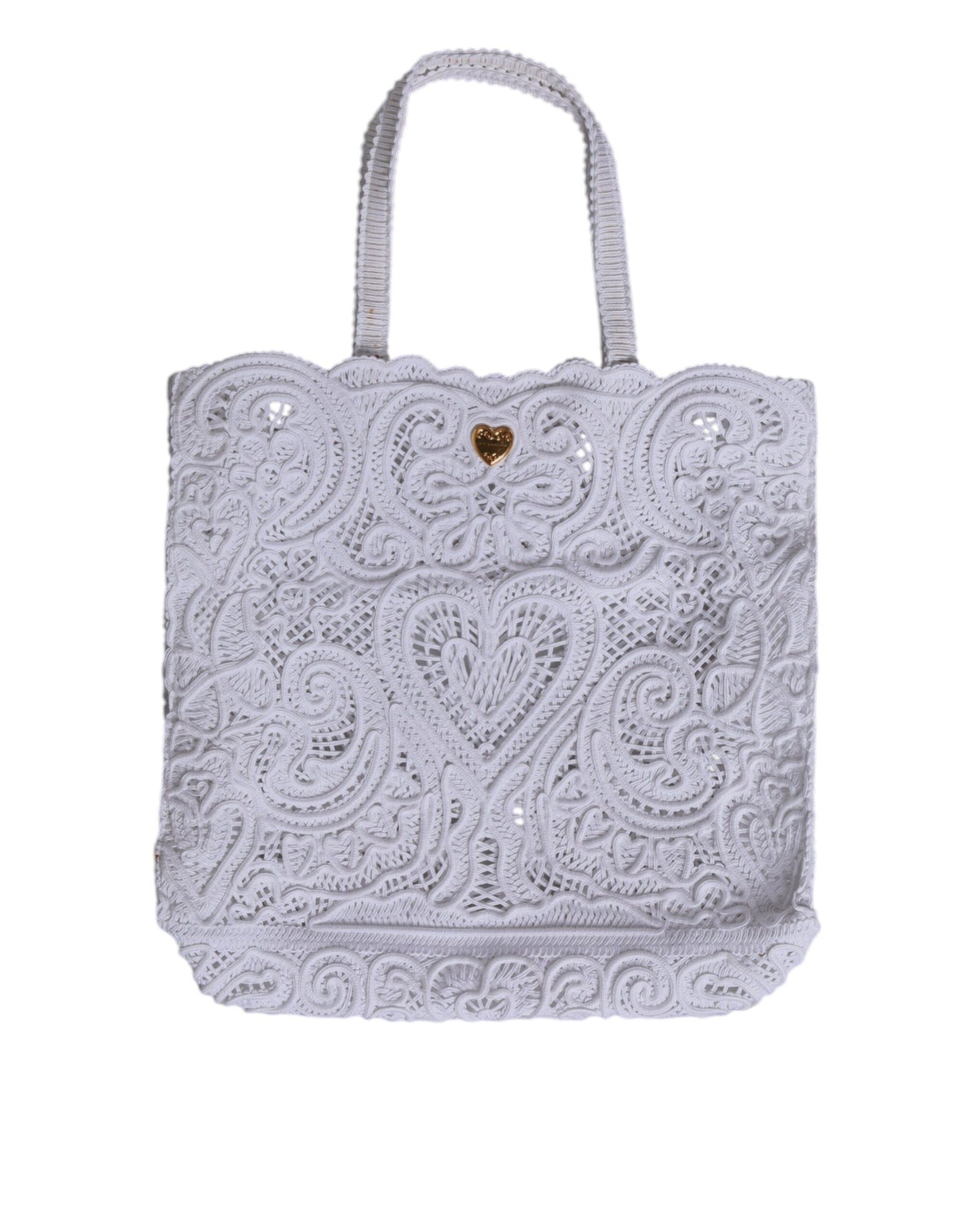 Dolce & Gabbana White Cordonetto Lace Beatrice Tote Shopping Bag | Regal Royce