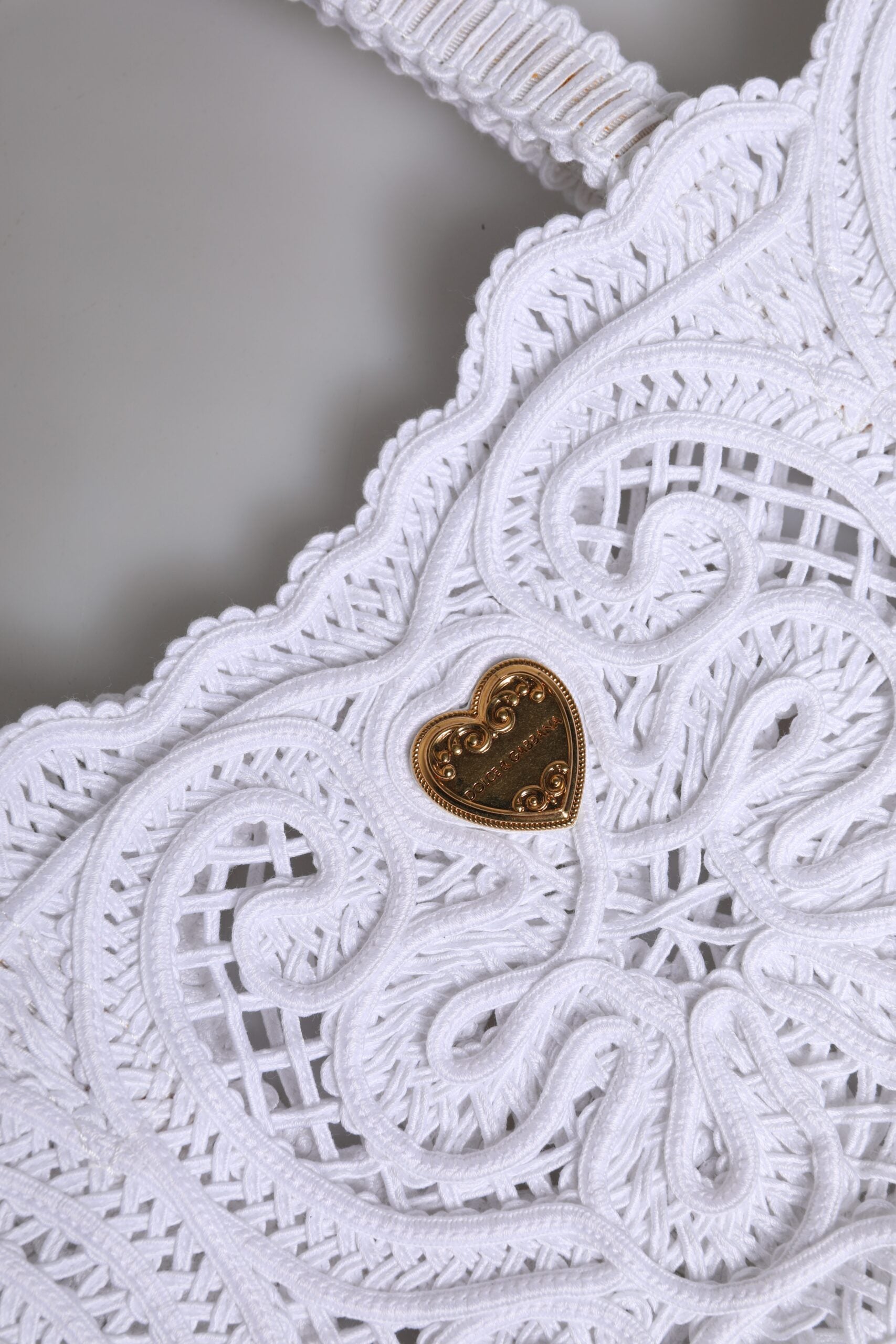 Dolce & Gabbana White Cordonetto Lace Beatrice Tote Shopping Bag | Regal Royce