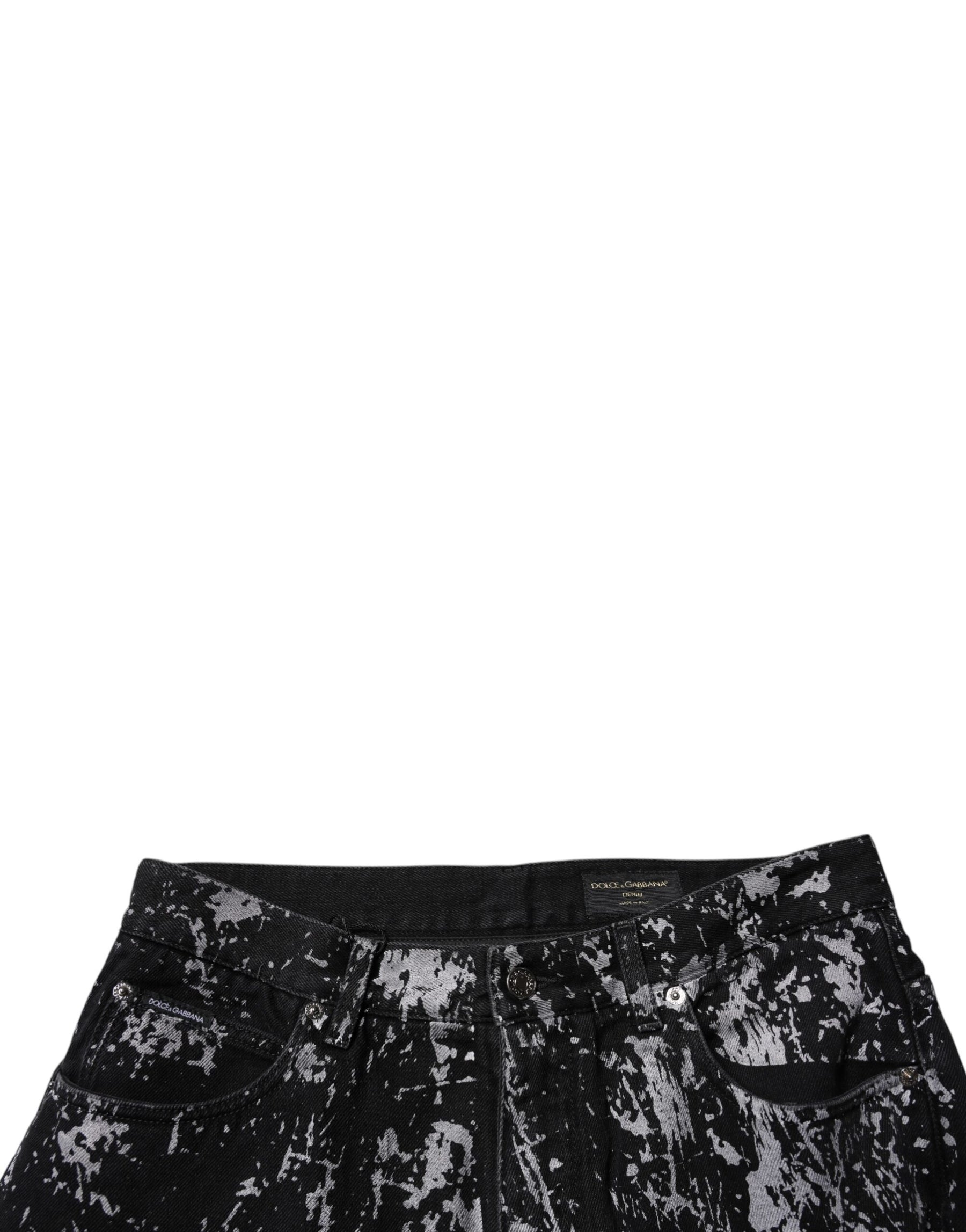 Dolce & Gabbana Black Tie Dye Cotton Straight Men Denim Jeans | Regal Royce