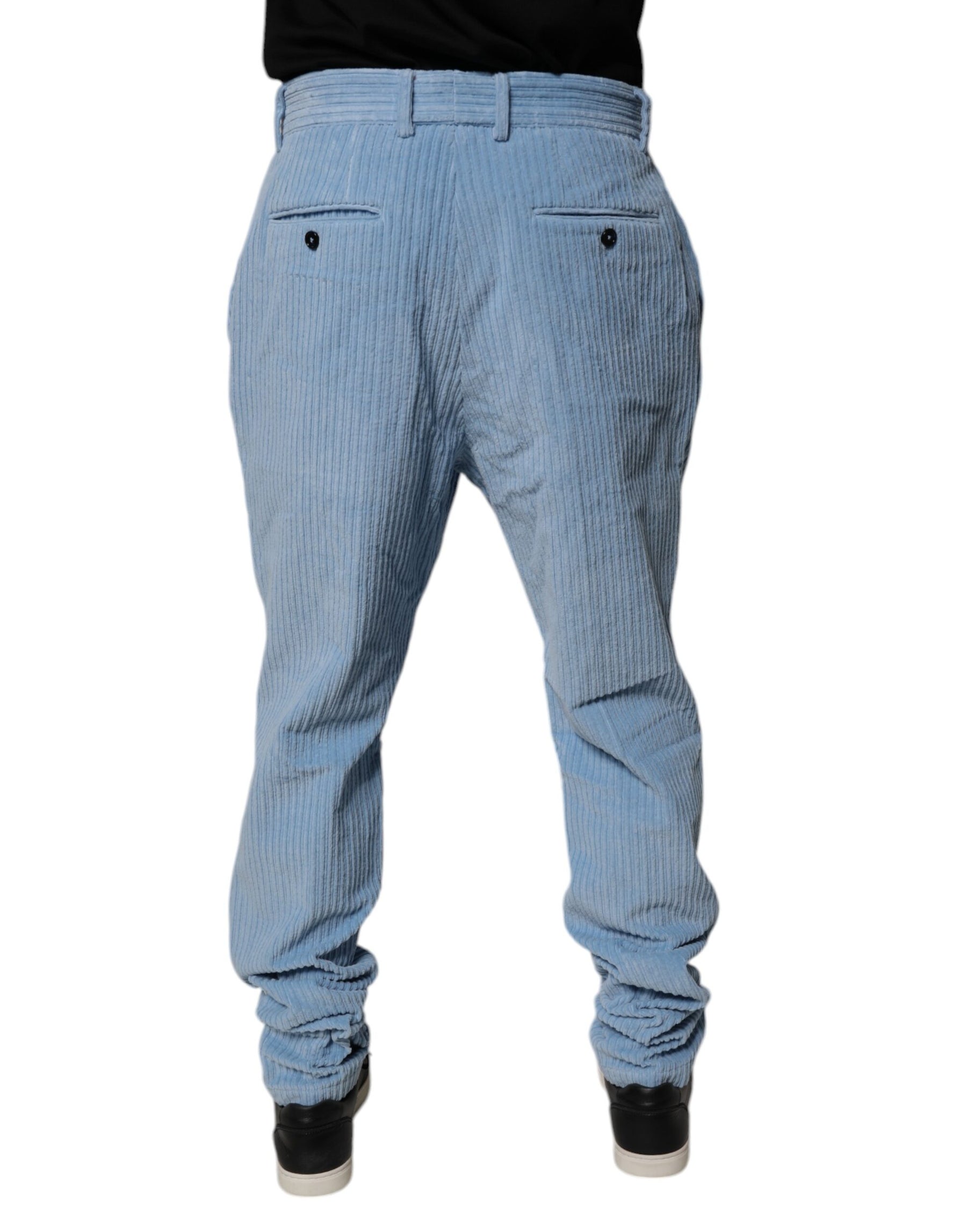 Dolce & Gabbana Light Blue Corduroy Cotton Skinny Denim Jeans | Regal Royce