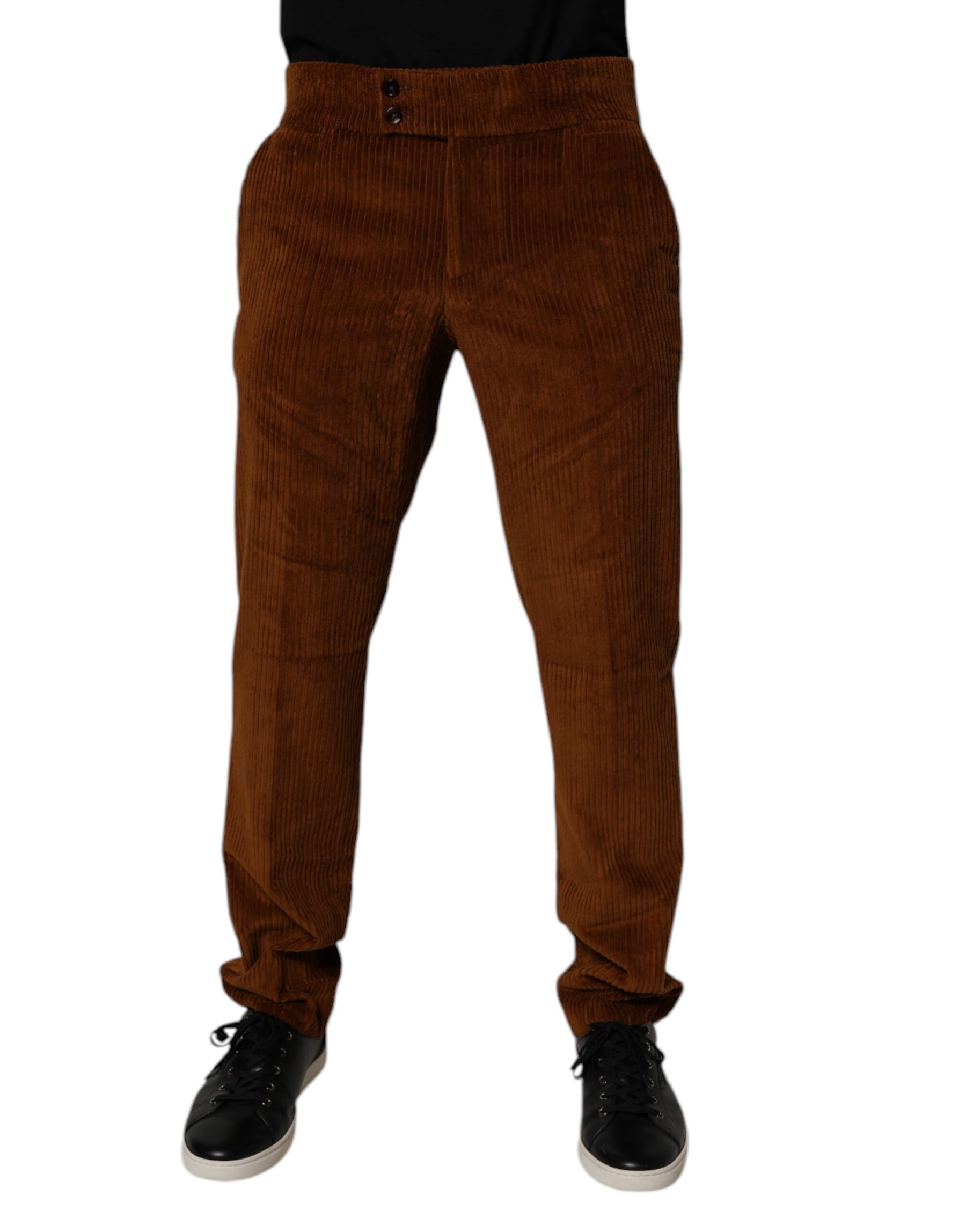 Dolce & Gabbana Dark Brown Corduroy Cotton Skinny Denim Jeans | Regal Royce
