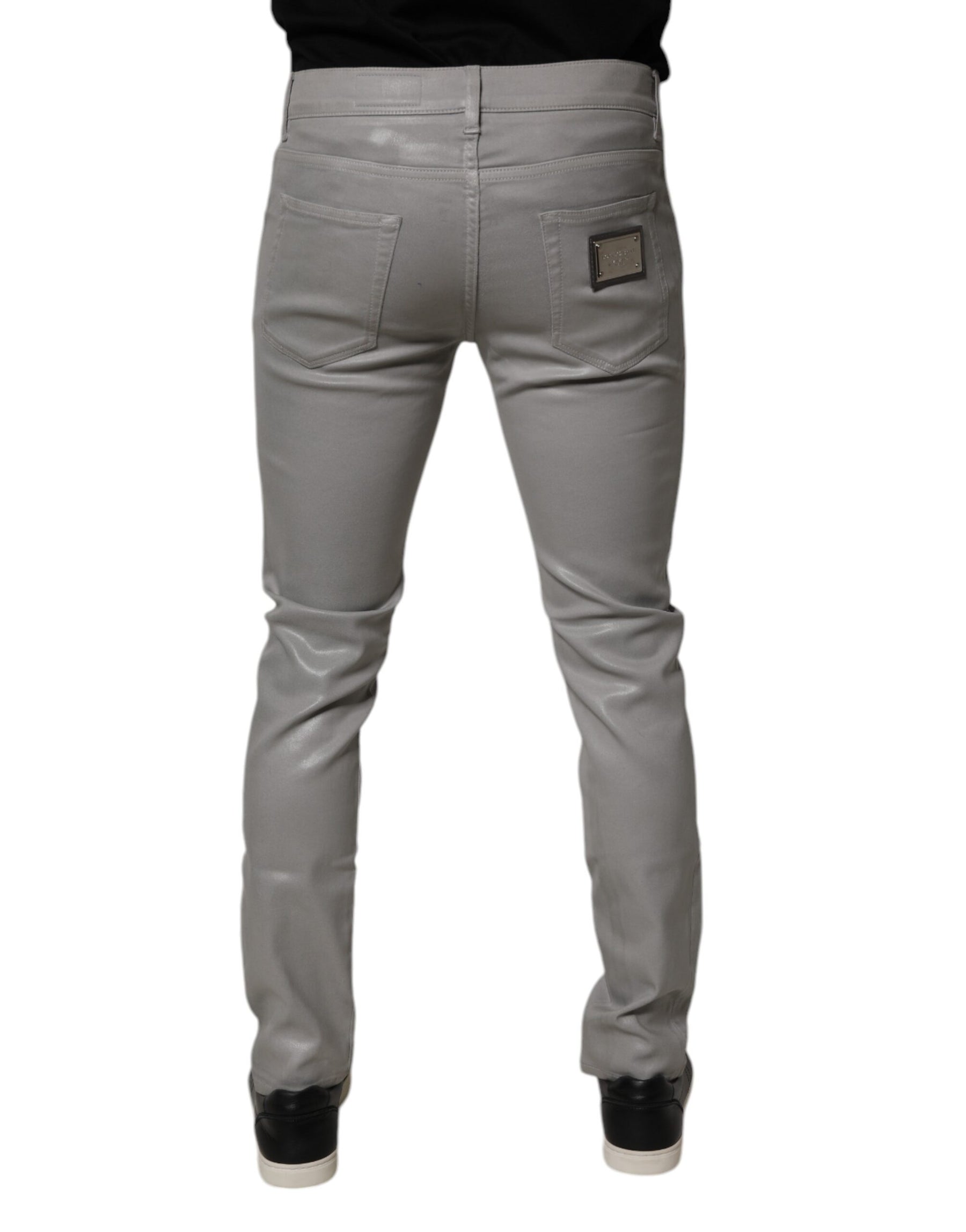 Dolce & Gabbana Gray Cotton Stretch Men Slim Fit Denim Jeans | Regal Royce