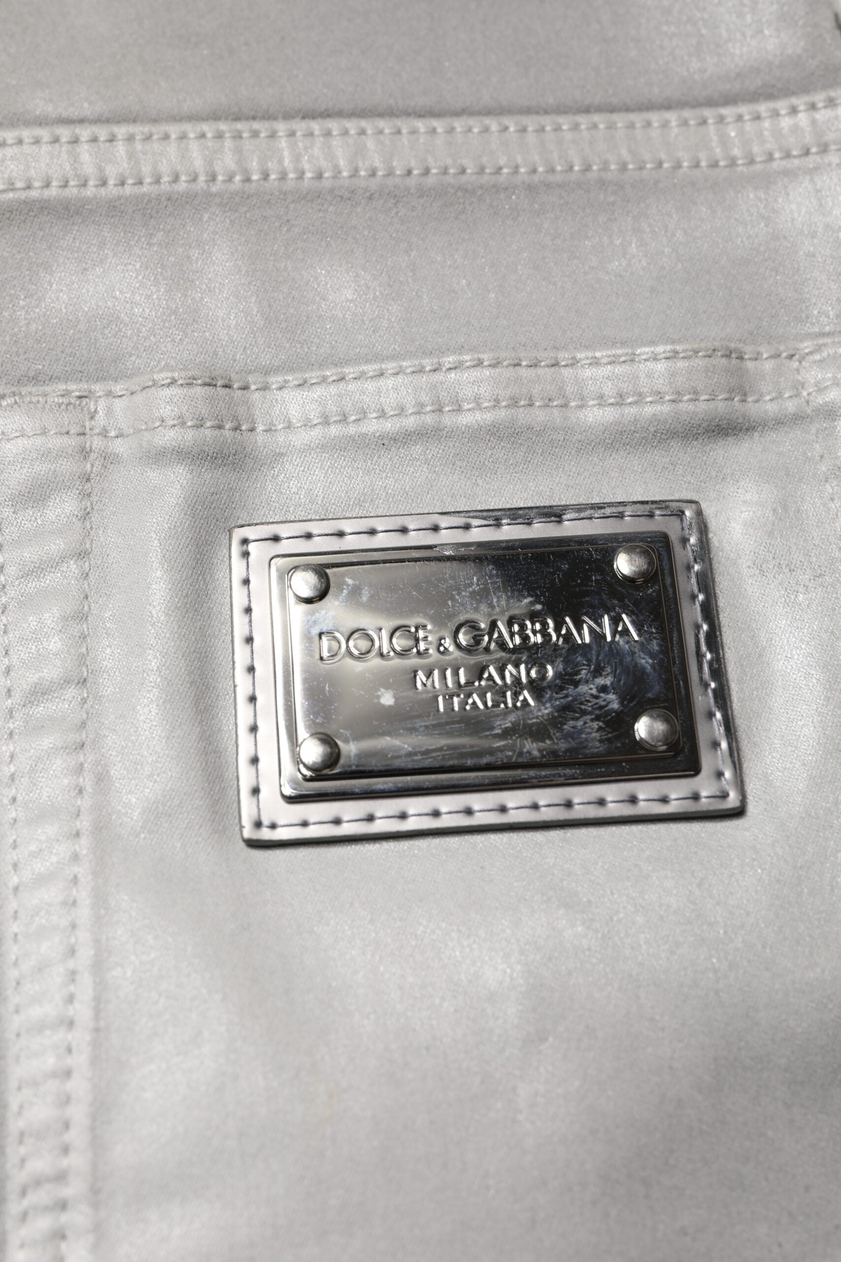 Dolce & Gabbana Gray Cotton Stretch Men Slim Fit Denim Jeans | Regal Royce