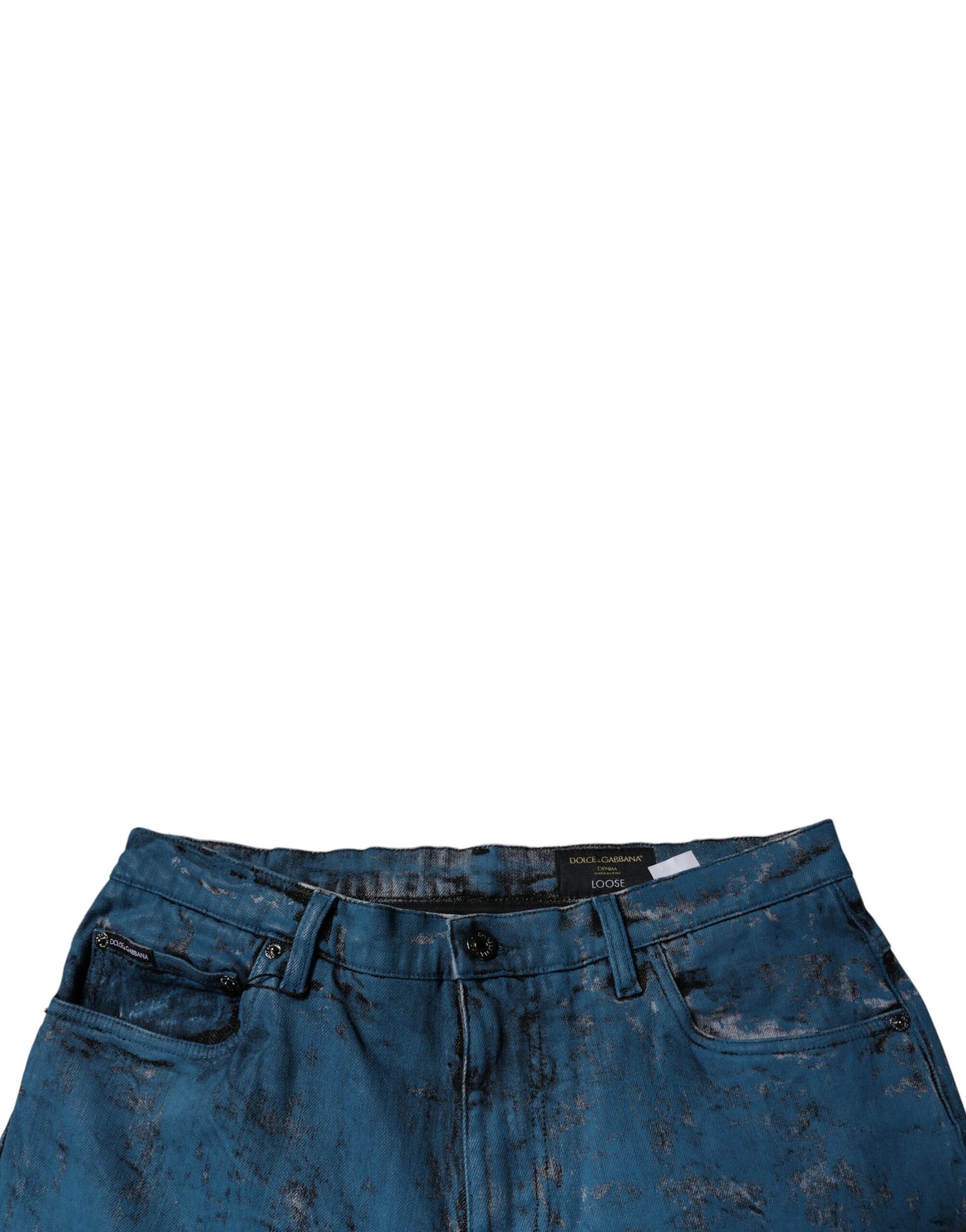 Dolce & Gabbana Blue Tie Dye Cotton Skinny Men Denim Jeans | Regal Royce