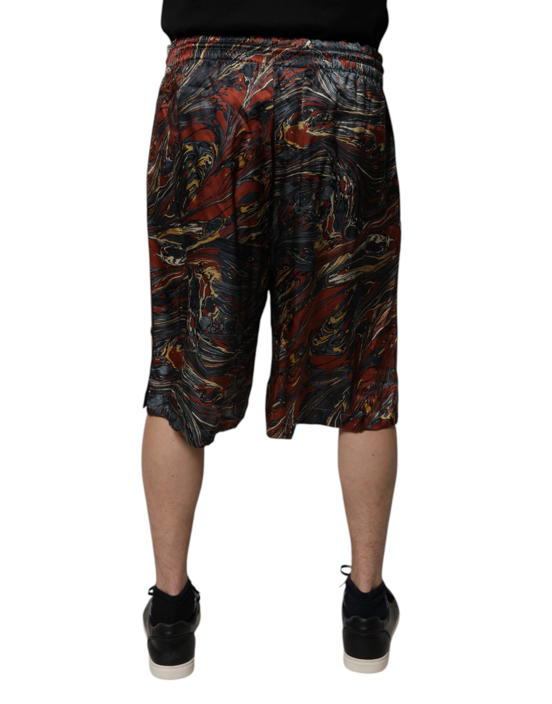Dolce & Gabbana Multicolor Marble Print Trouser Bermuda Shorts | Regal Royce