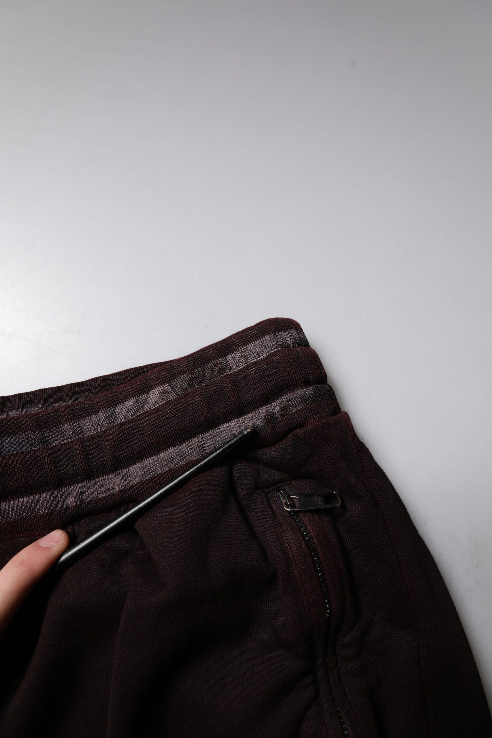 Dolce & Gabbana Maroon Cotton Logo Plaque Men Bermuda Shorts | Regal Royce