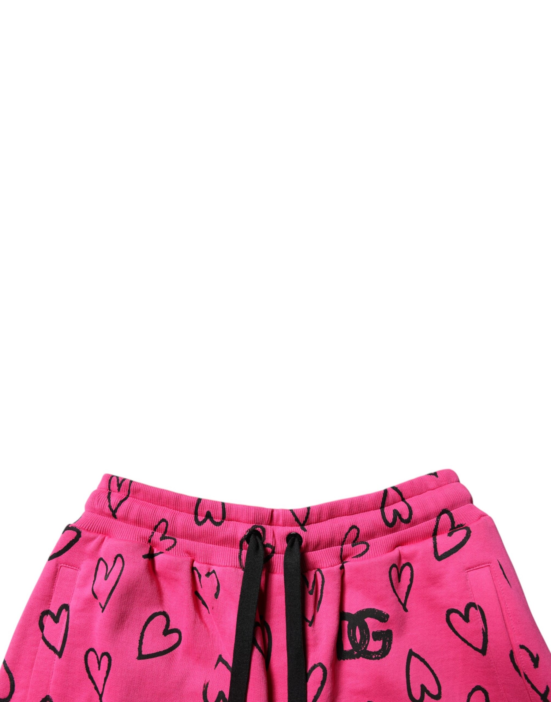 Dolce & Gabbana Pink Cotton Heart Print Bermuda Shorts | Regal Royce