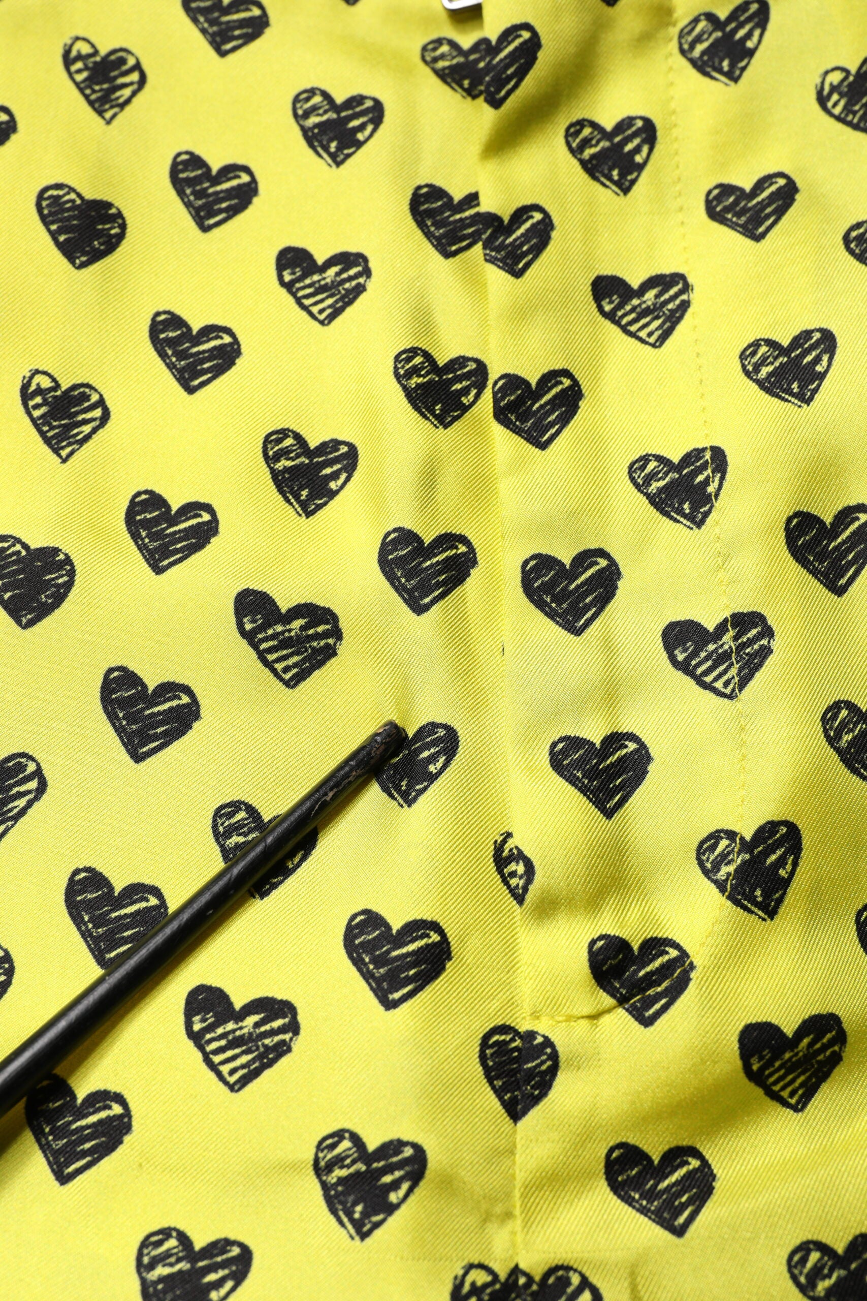 Dolce & Gabbana Green Silk Heart Print Bermuda Shorts | Regal Royce