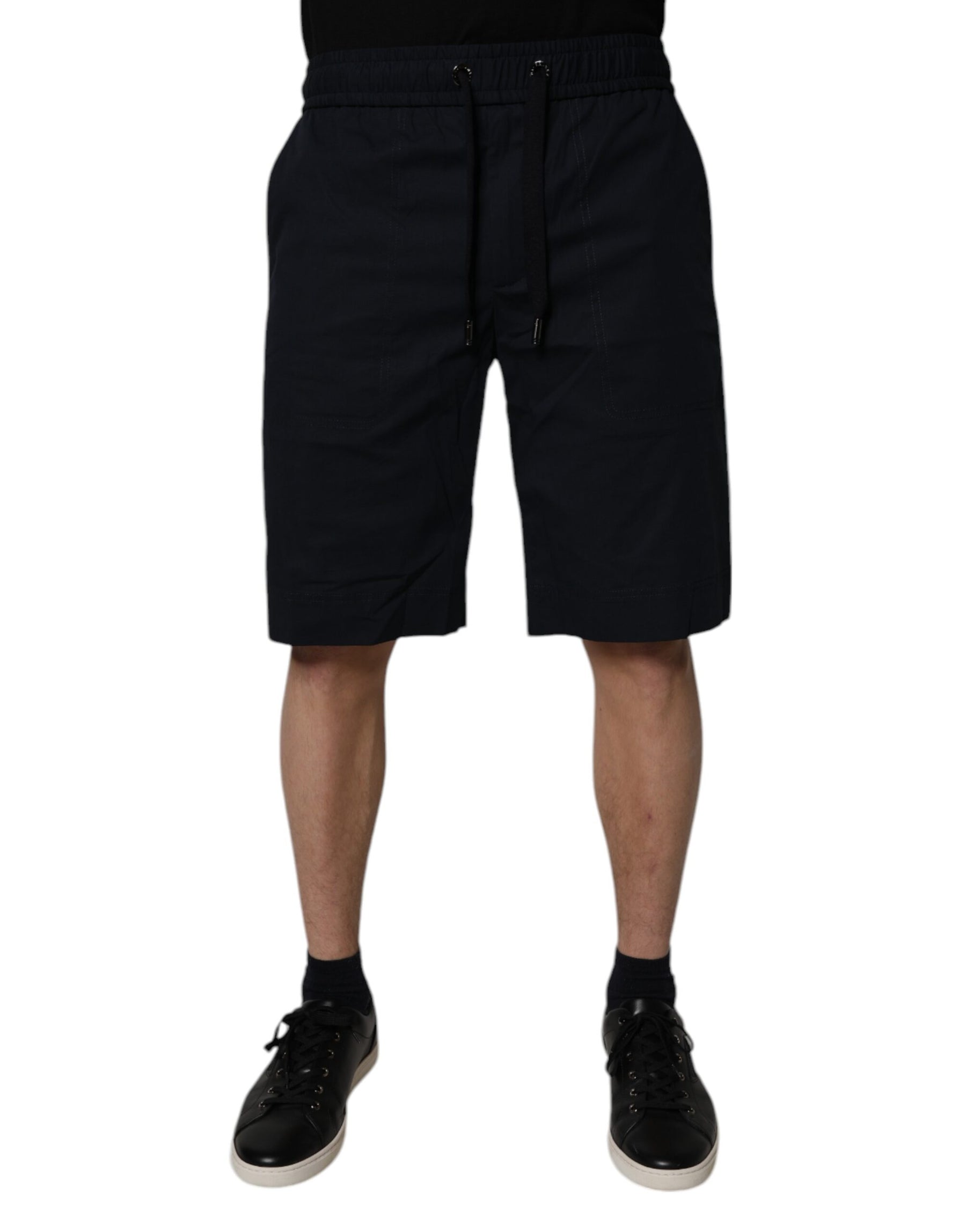 Dolce & Gabbana Black Cotton Sweatshorts Men Bermuda Shorts | Regal Royce
