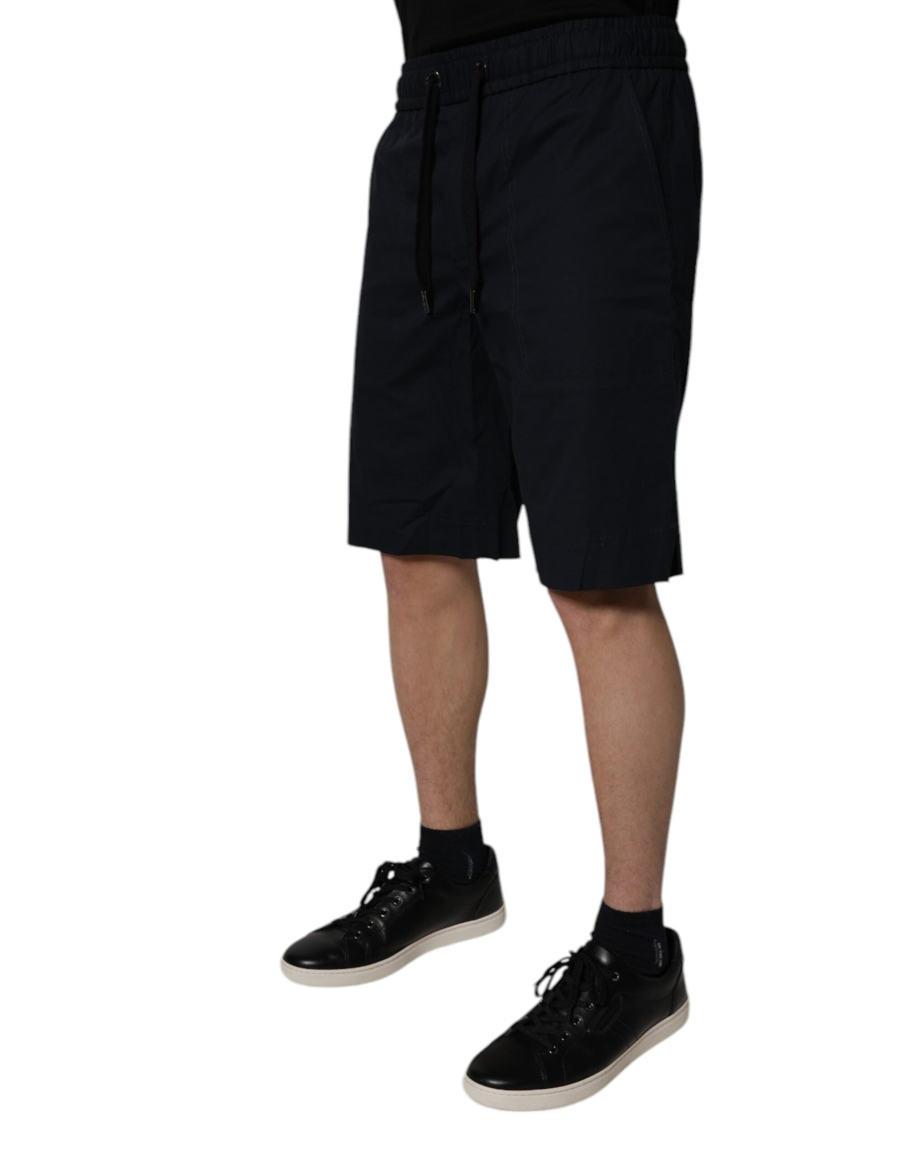 Dolce & Gabbana Black Cotton Sweatshorts Men Bermuda Shorts | Regal Royce