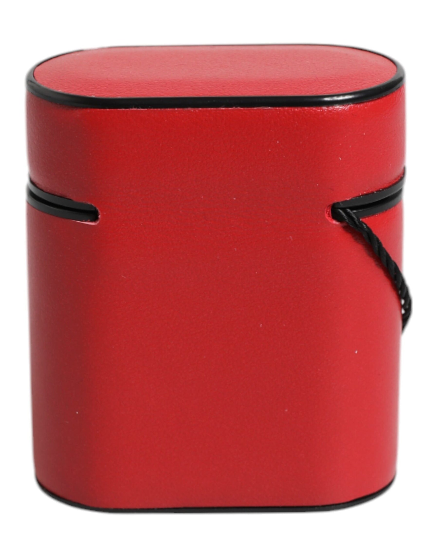 Dolce & Gabbana Red Calfskin Leather Logo Print Flip Holder Airpods Case | Regal Royce