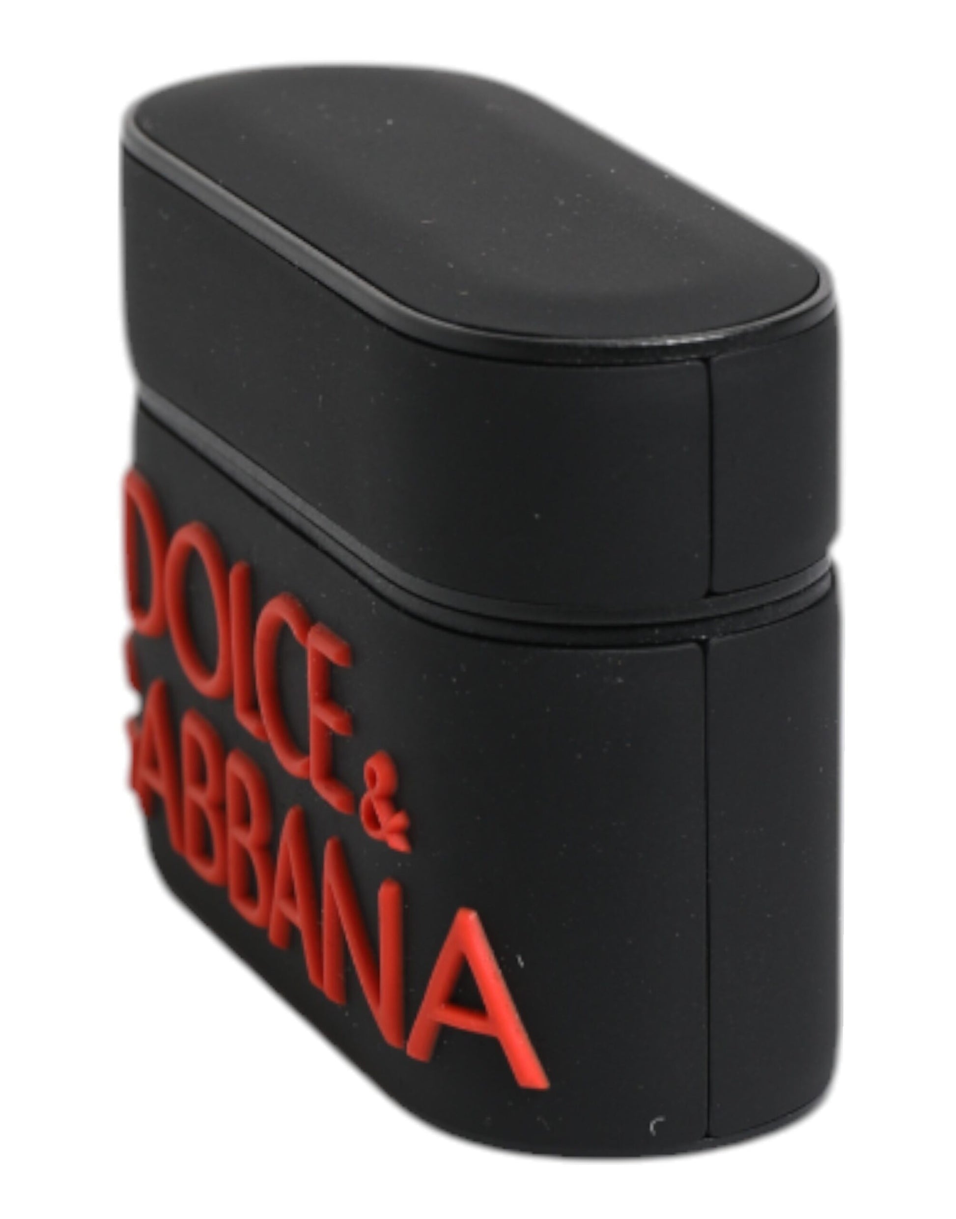 Dolce & Gabbana Black Orange Silicone Embossed Logo Airpods Case