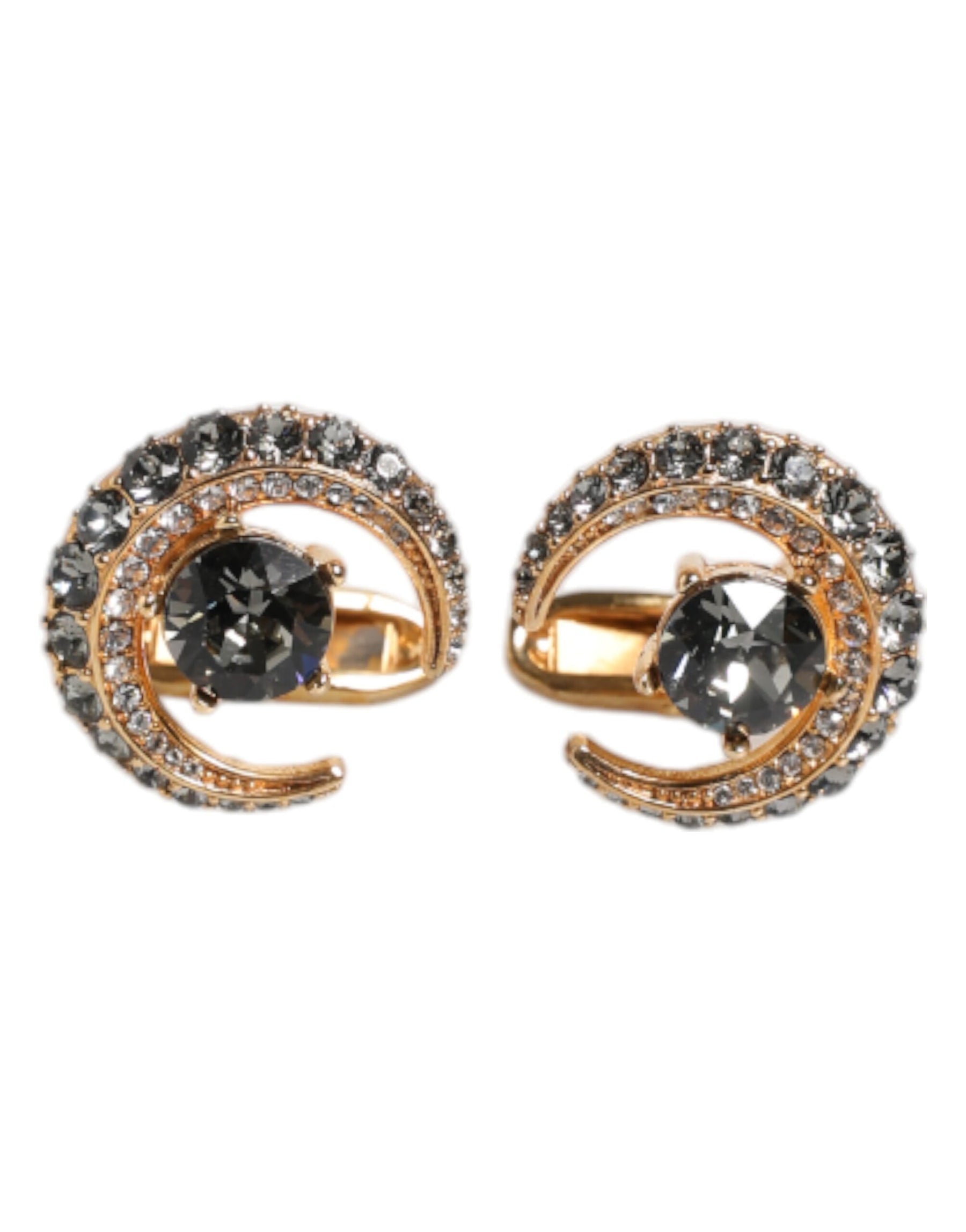 Dolce & Gabbana Brass Gold Black Crystal Luna Cufflink | Regal Royce