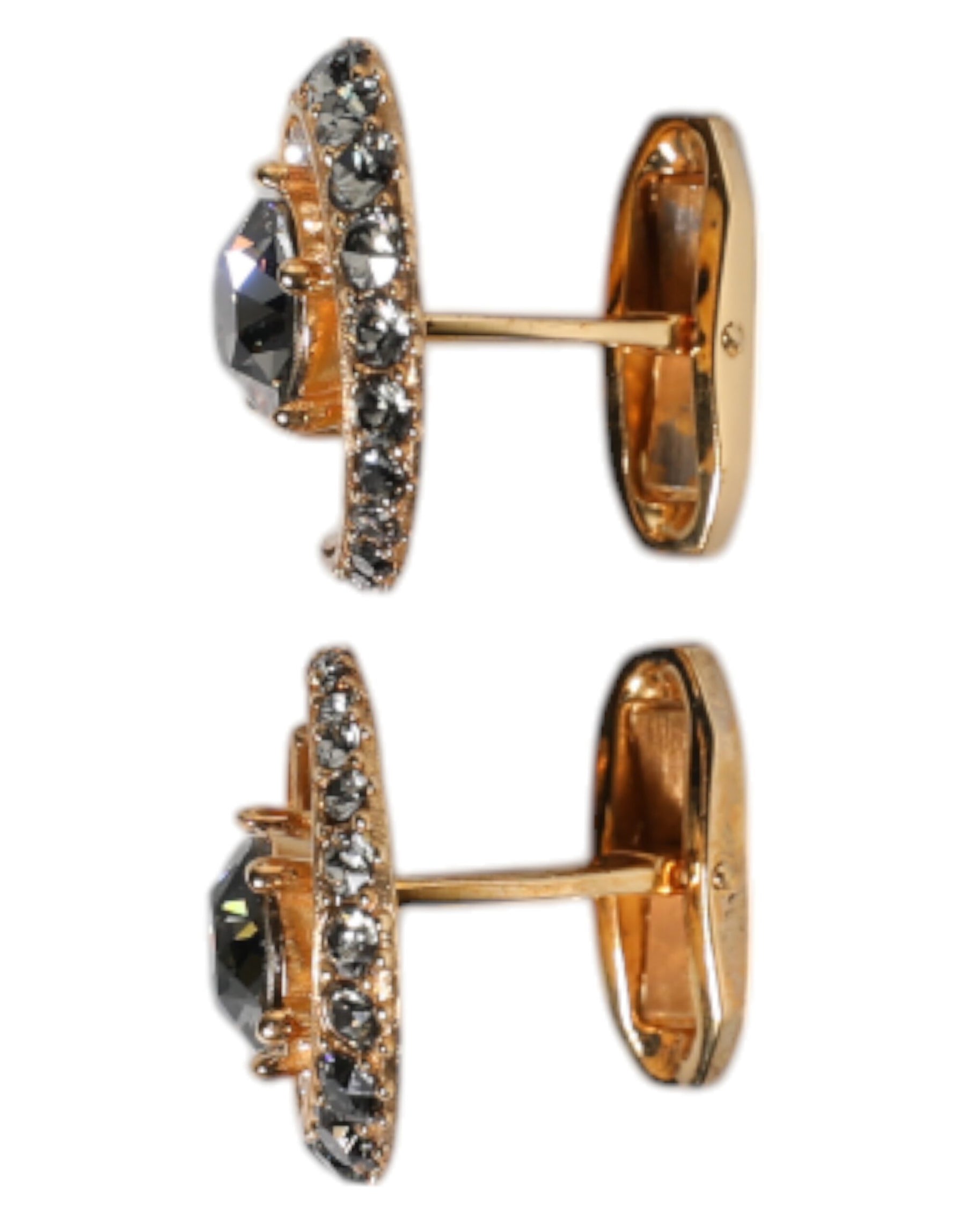 Dolce & Gabbana Brass Gold Black Crystal Luna Cufflink | Regal Royce