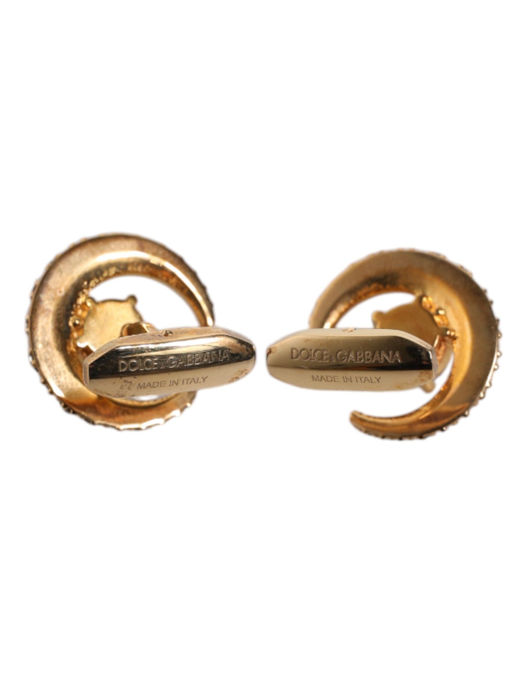 Dolce & Gabbana Brass Gold Black Crystal Luna Cufflink | Regal Royce