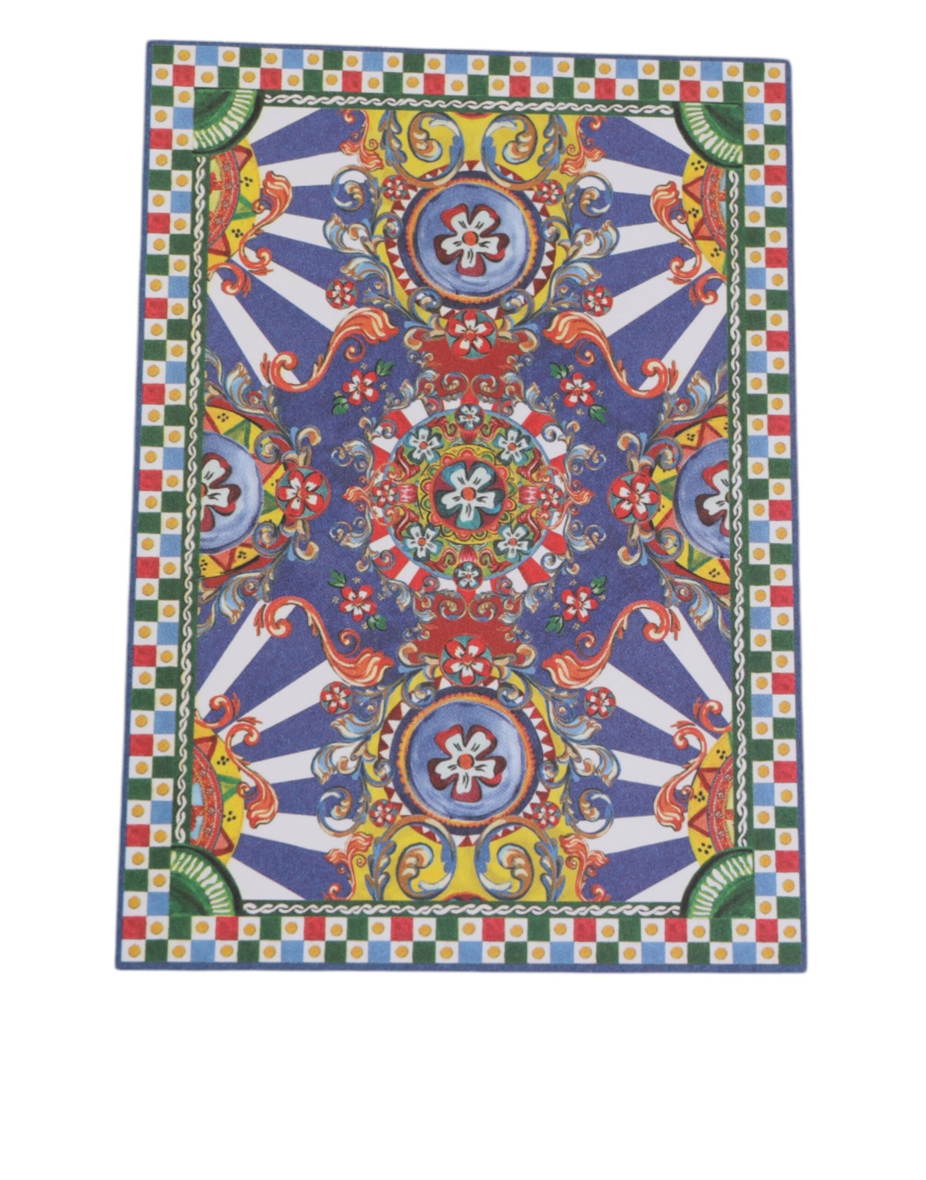 Dolce & Gabbana Multicolor Carretto Siciliano Envelope Post Card Holder | Regal Royce
