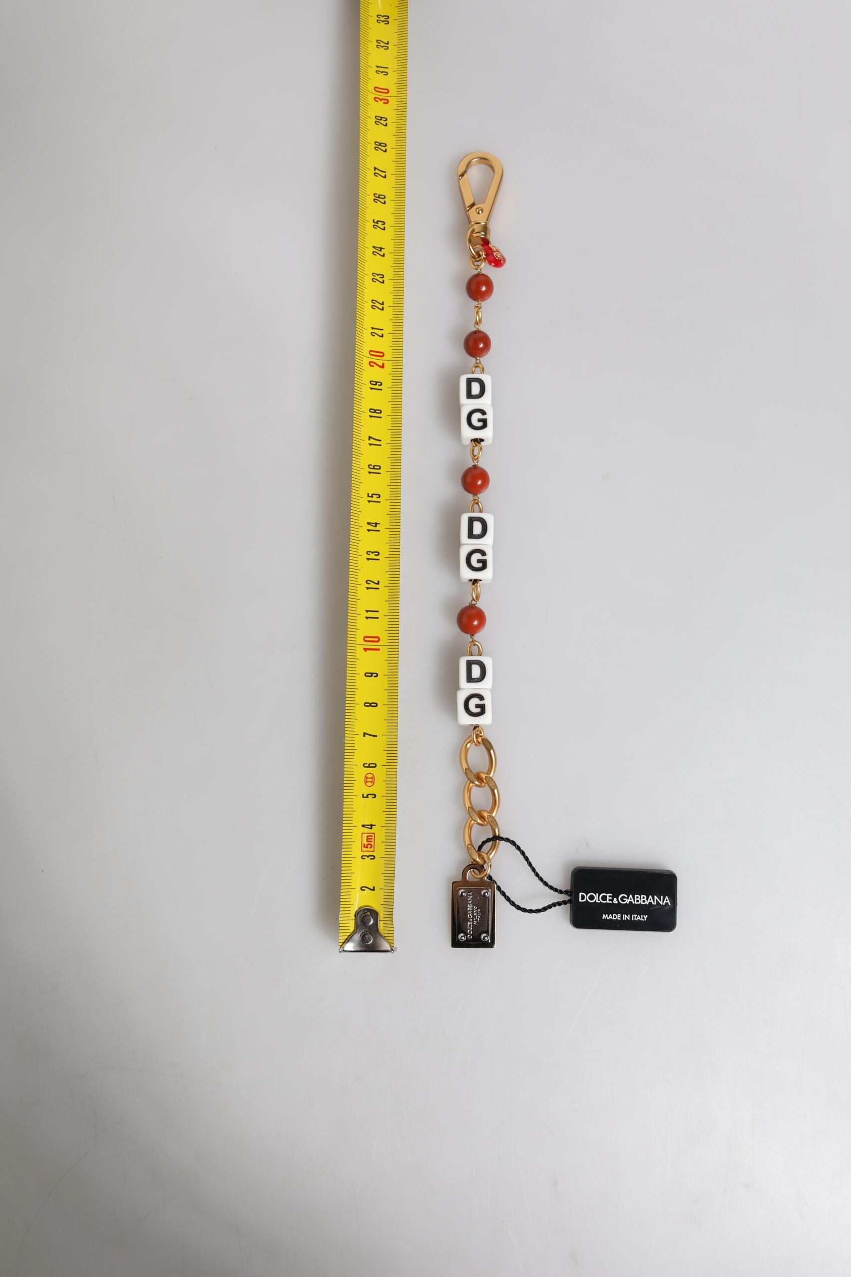 Dolce & Gabbana Multicolor Gold Tone Brass Chain DG Logo Dice Bracelet | Regal Royce