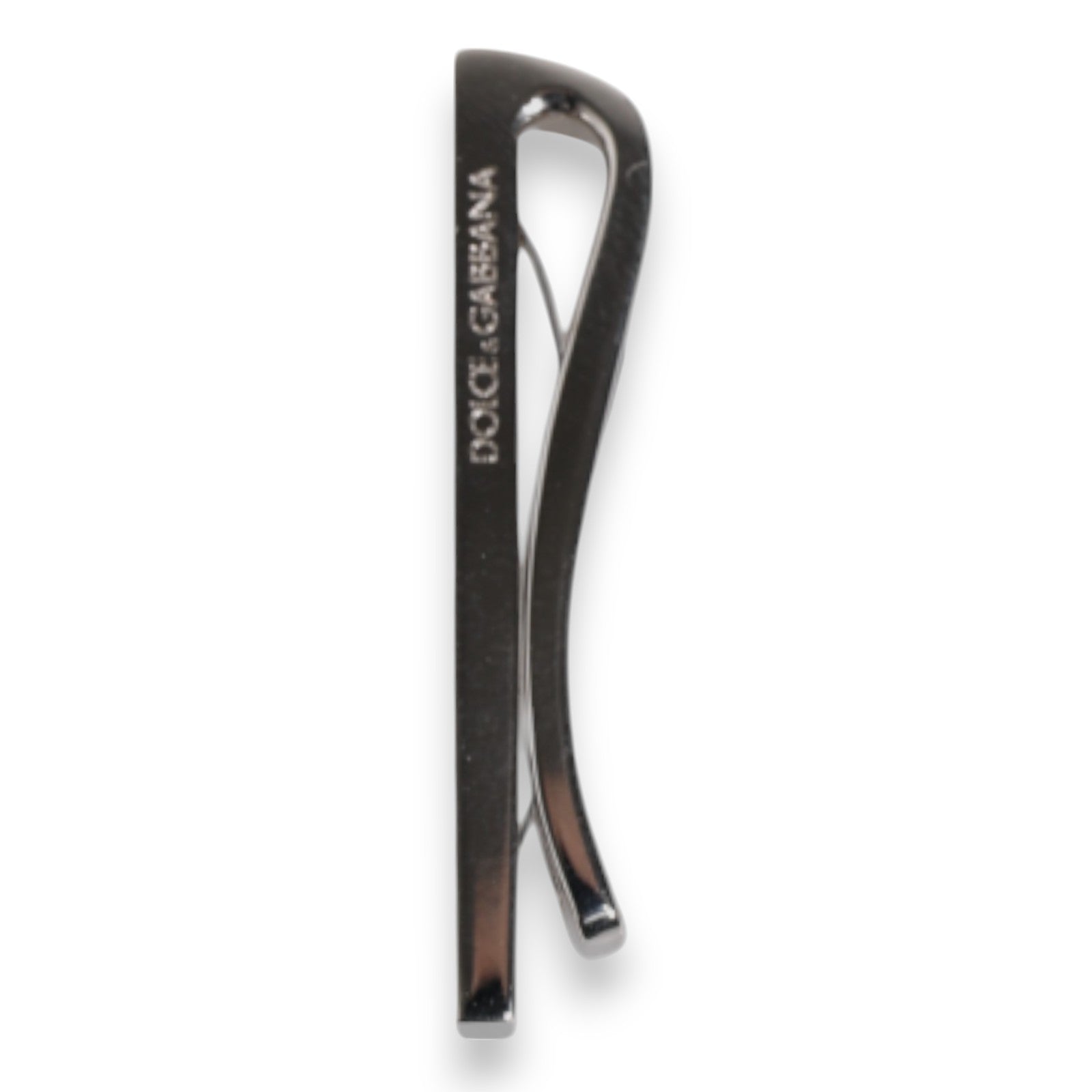 Dolce & Gabbana Silver Tone Brass Logo Branded Tie Clip Bar | Regal Royce