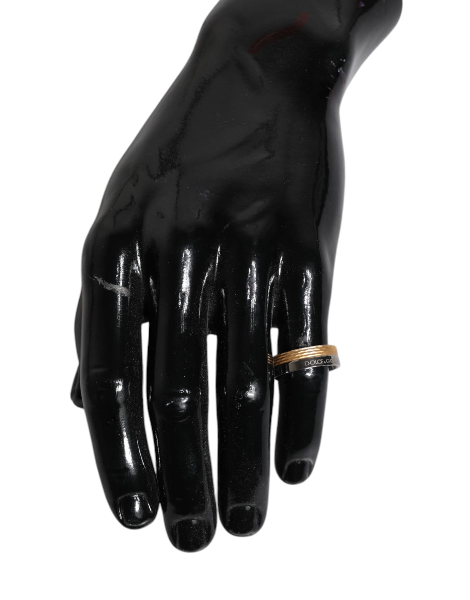 Dolce & Gabbana Gold Silver Tone Real Brass DG Logo Ring | Regal Royce