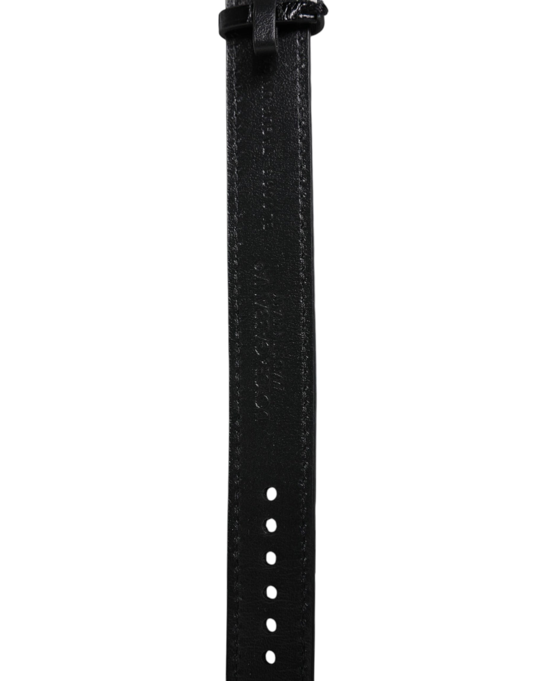 Dolce & Gabbana Black Exotic Leather Gold Tone Metal Buckle Armband | Regal Royce