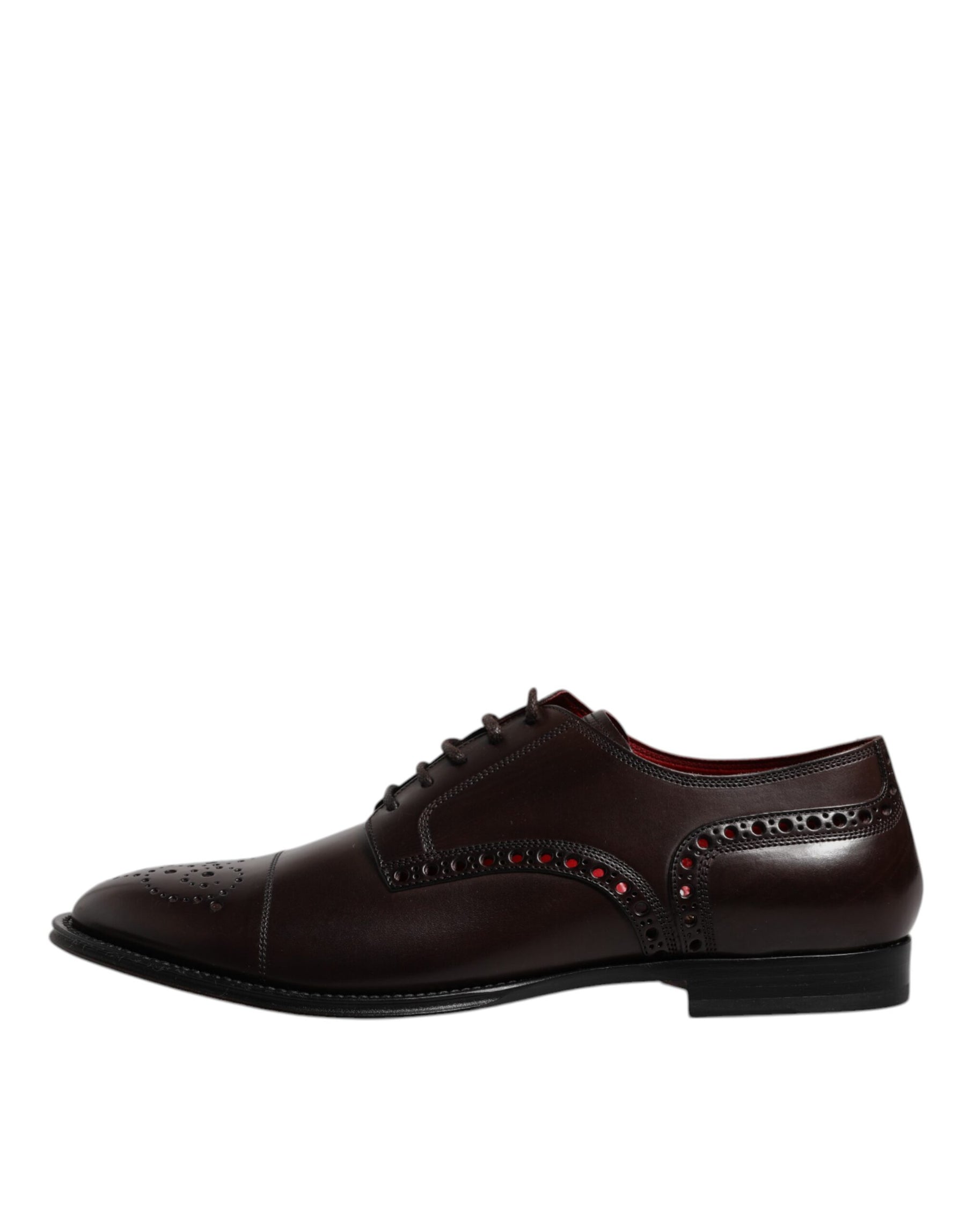 Dolce & Gabbana Maroon Calfskin Leather Derby Men Dress Shoes | Regal Royce