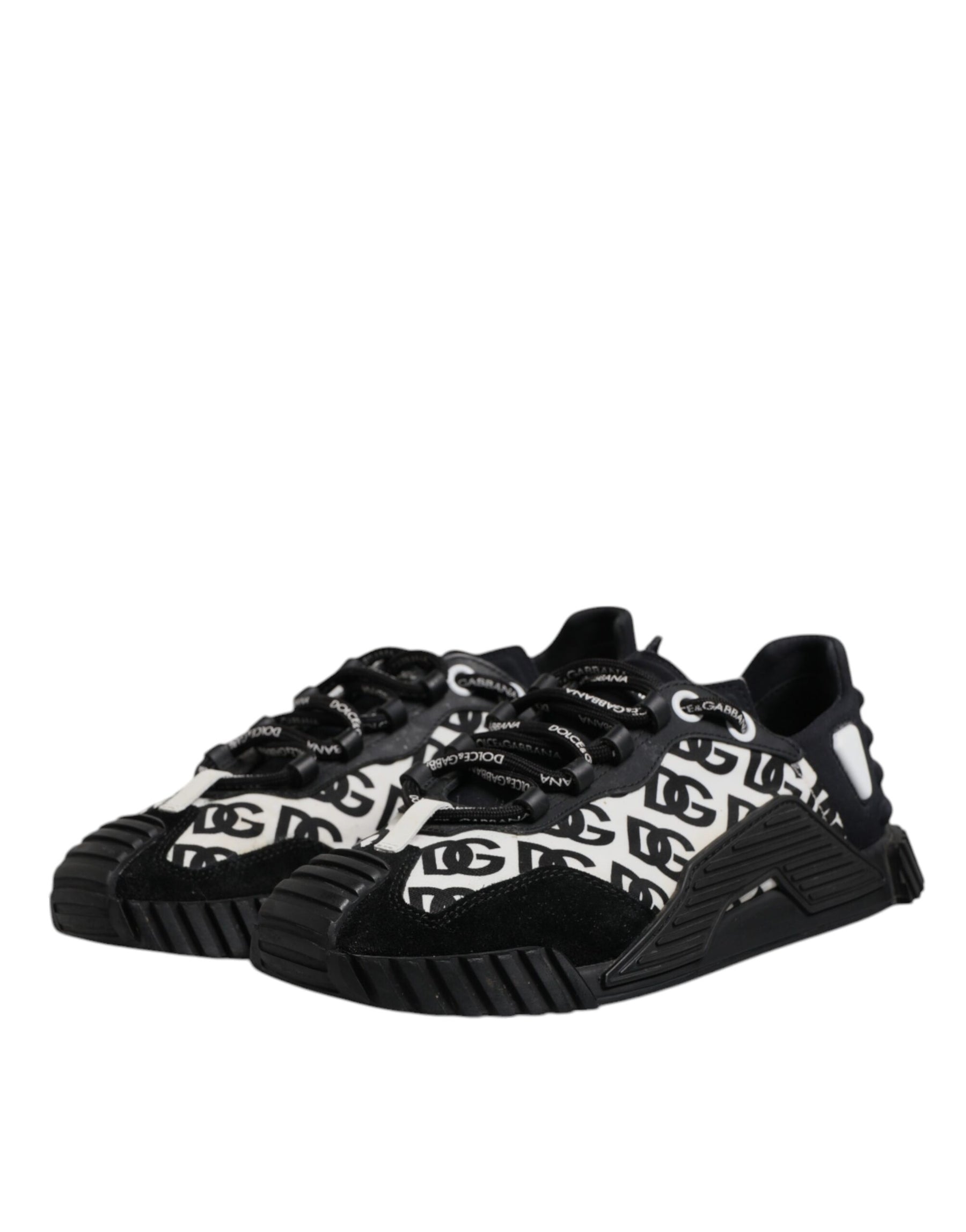 Dolce & Gabbana Black Logo Lace Up Low Top NS1 Sneakers Shoes | Regal Royce