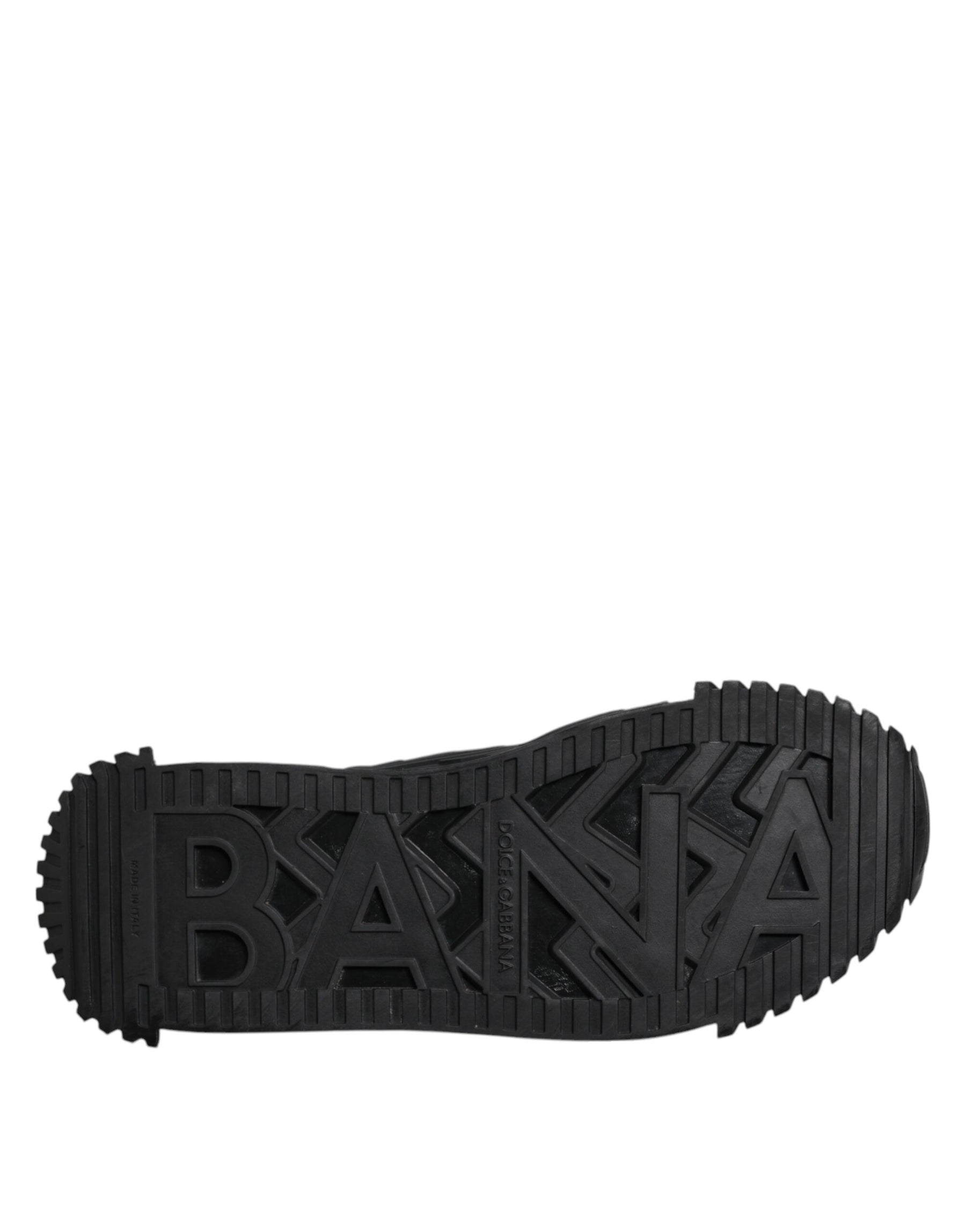 Dolce & Gabbana Black Logo Lace Up Low Top NS1 Sneakers Shoes | Regal Royce