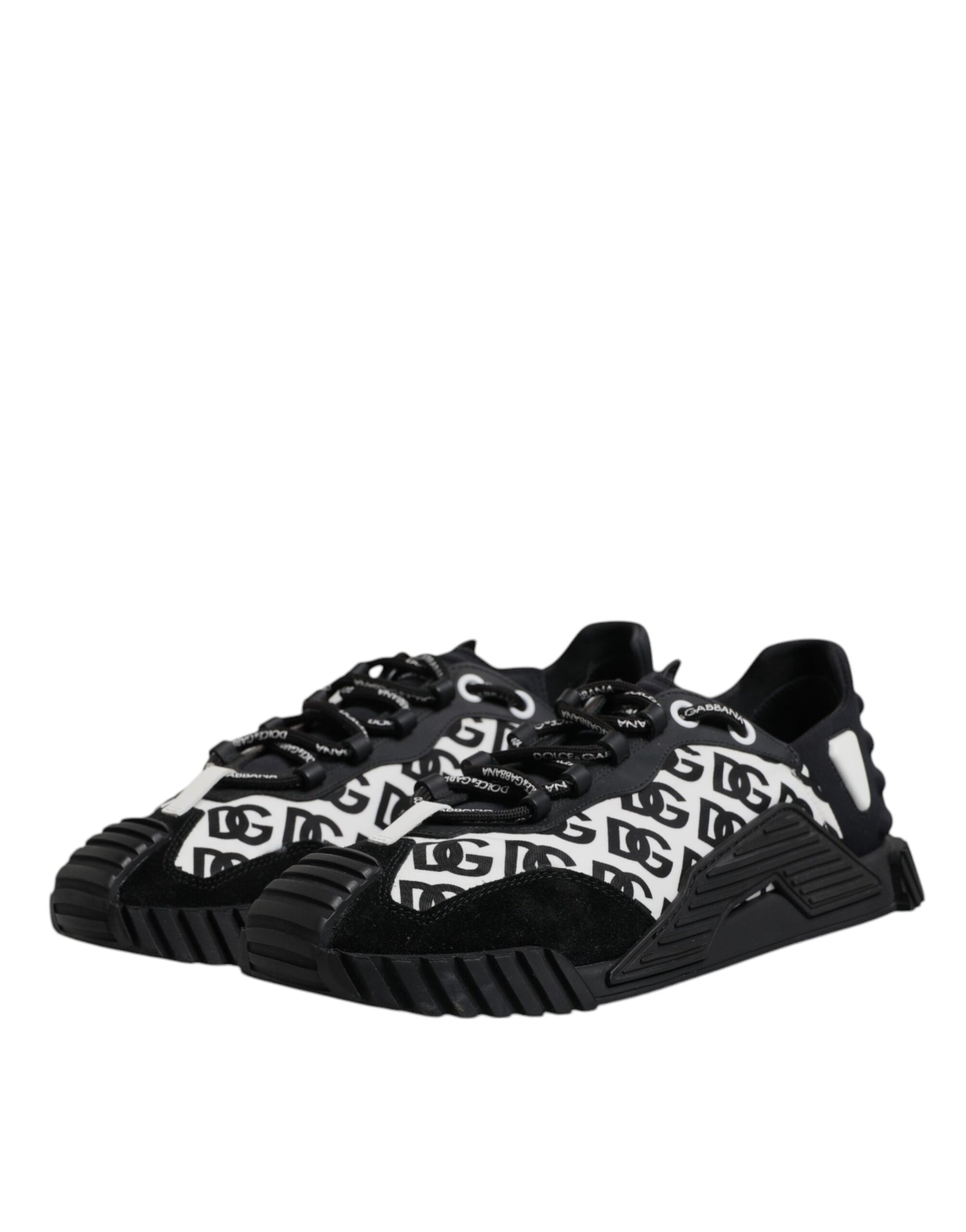 Dolce & Gabbana Black Logo Lace Up Low Top NS1 Sneakers Shoes | Regal Royce