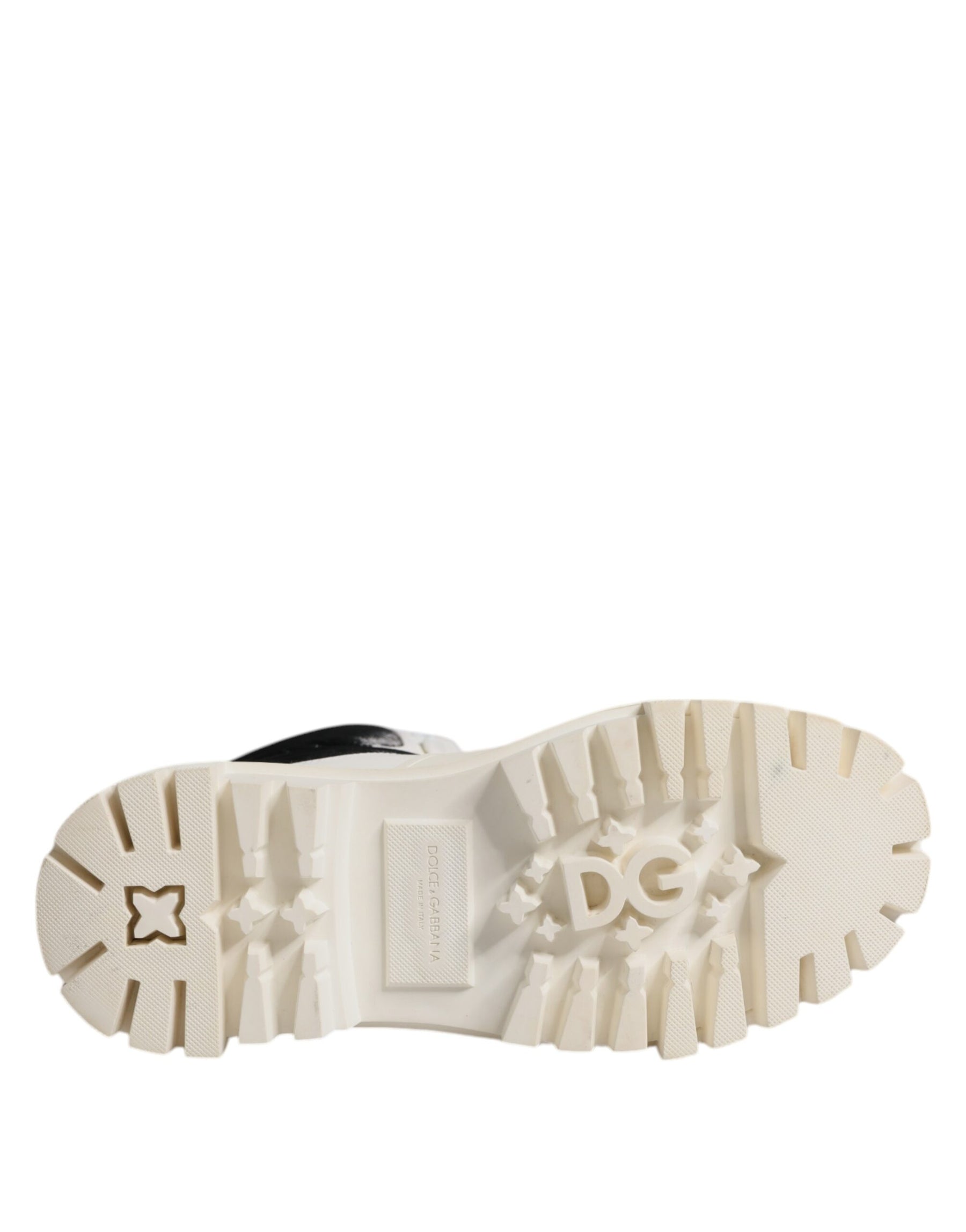 Dolce & Gabbana White Padded Mid Calf Lace Up Boots Shoes | Regal Royce