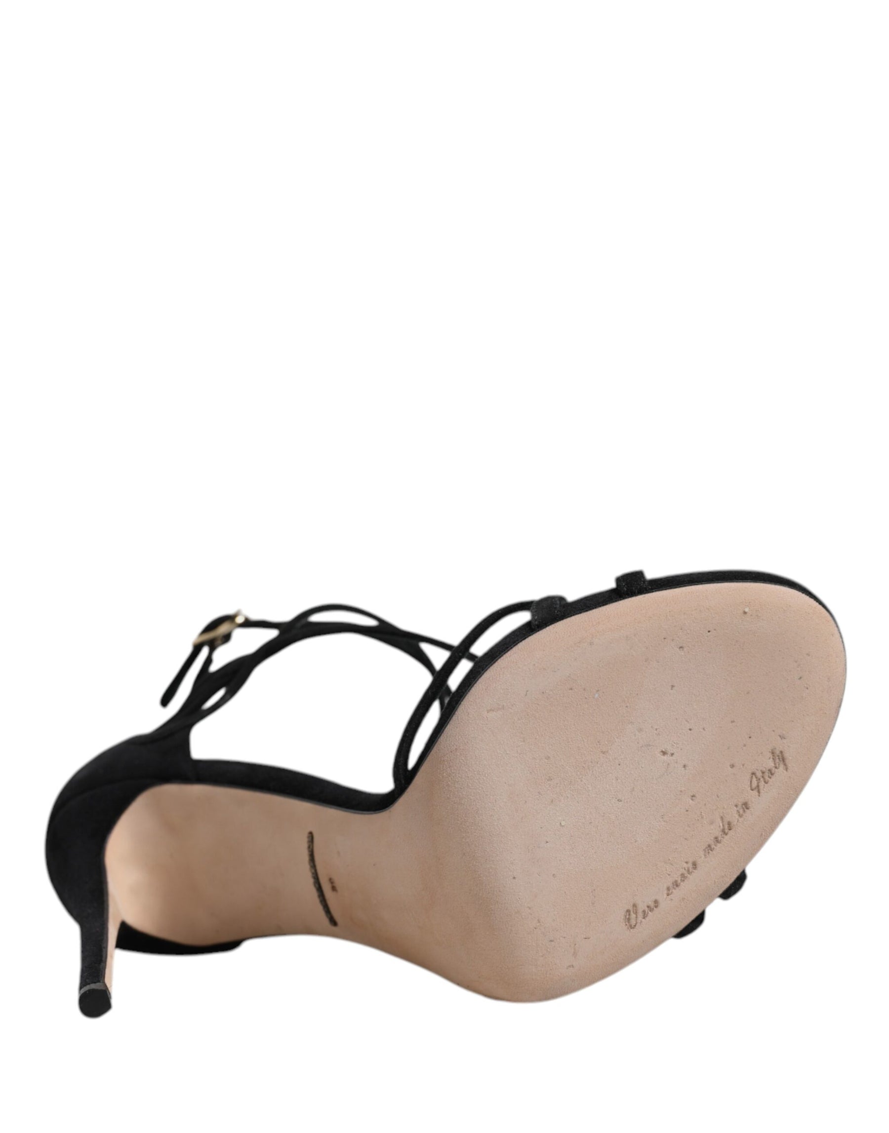 Dolce & Gabbana Black Leather Stiletto Heels Sandals Shoes | Regal Royce