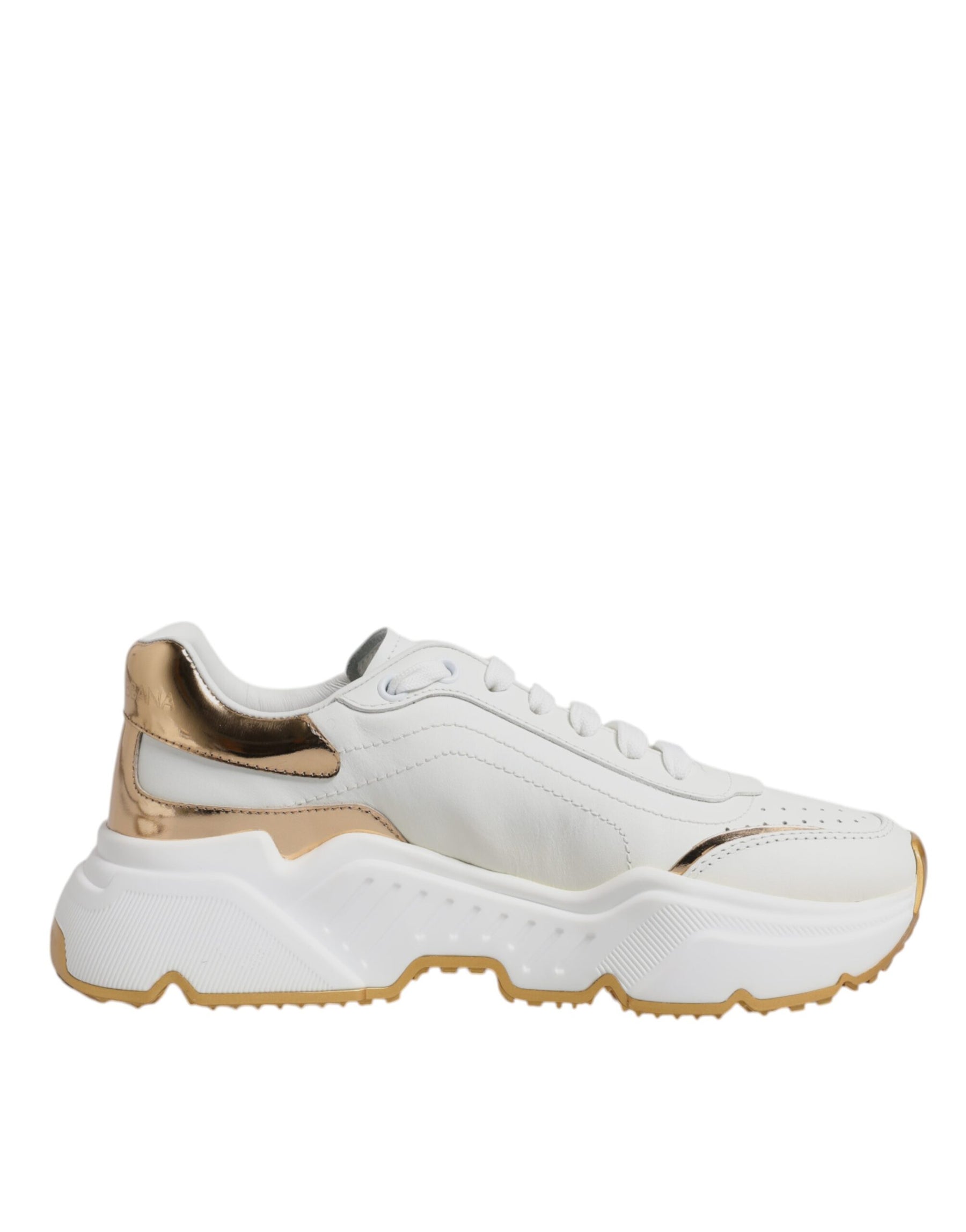 Dolce & Gabbana White Gold Daymaster Low Top Sneakers Shoes | Regal Royce
