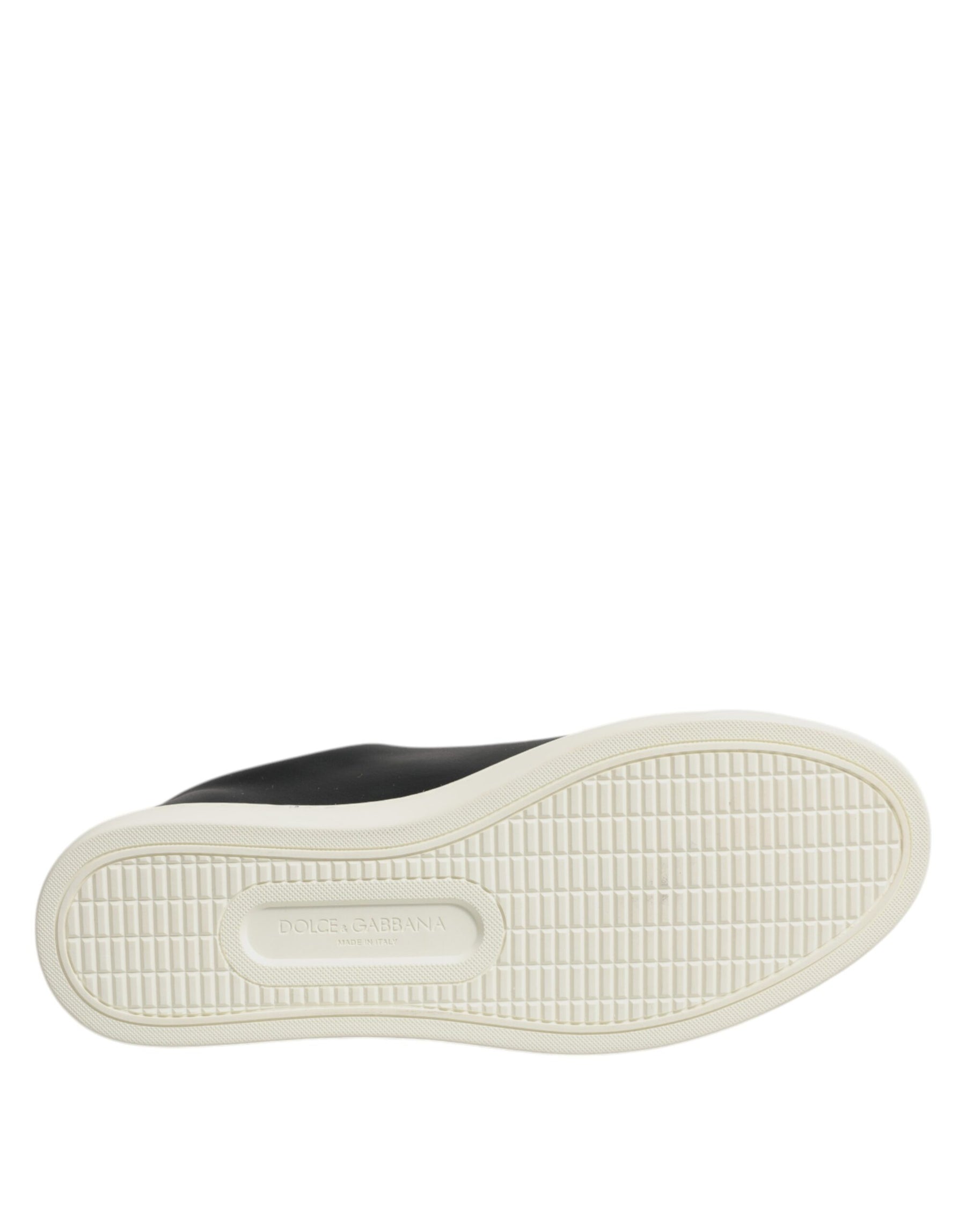 Dolce & Gabbana Black Leather Gold Red Heart Sneakers Shoes | Regal Royce