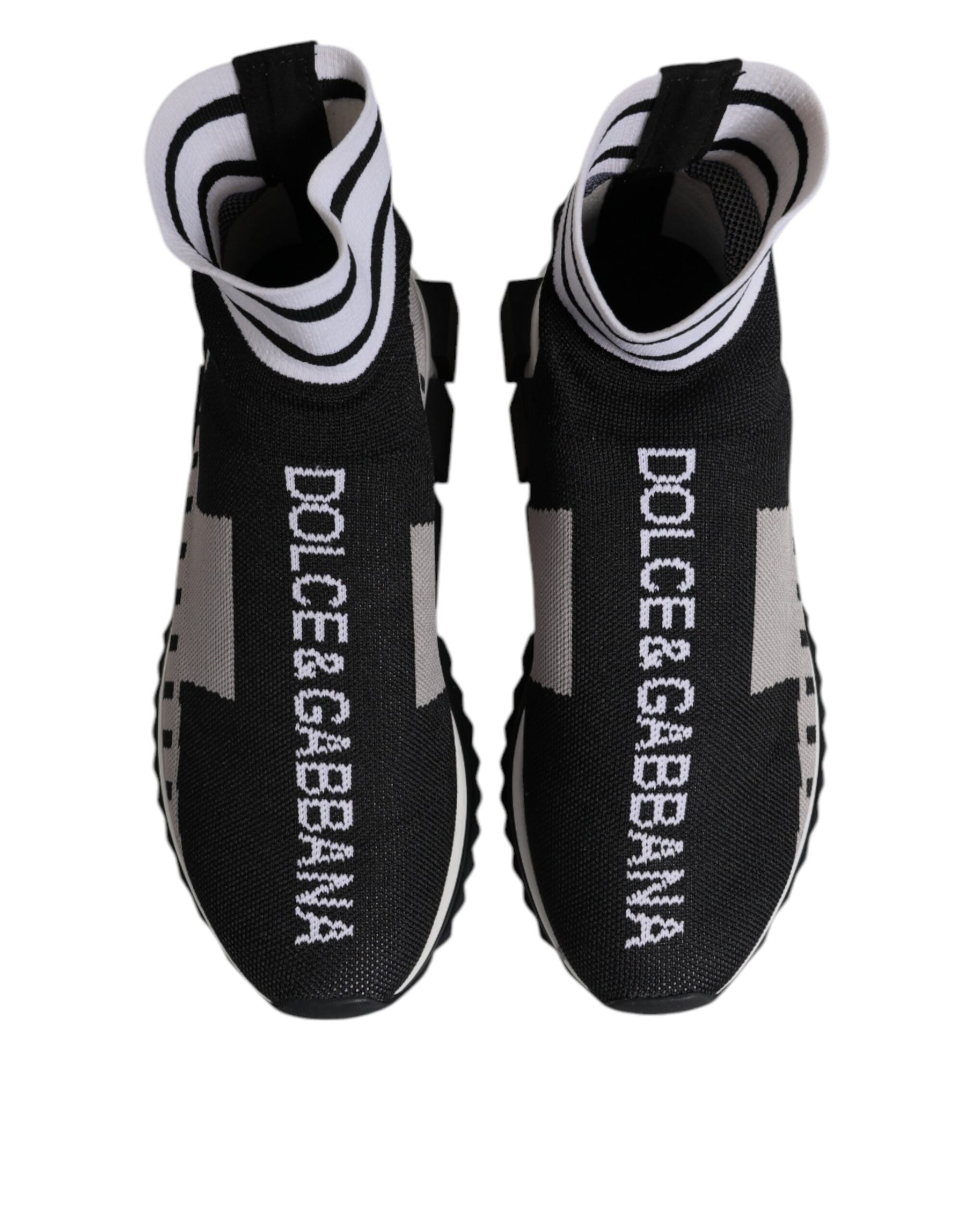 Dolce & Gabbana Black Gray Sorrento Socks Women Sneakers Shoes | Regal Royce
