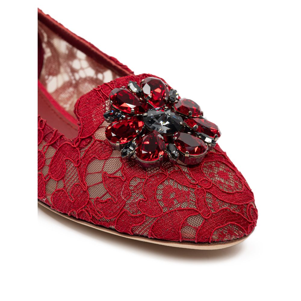 Dolce & Gabbana Red Viscose Ballet Flats | Regal Royce