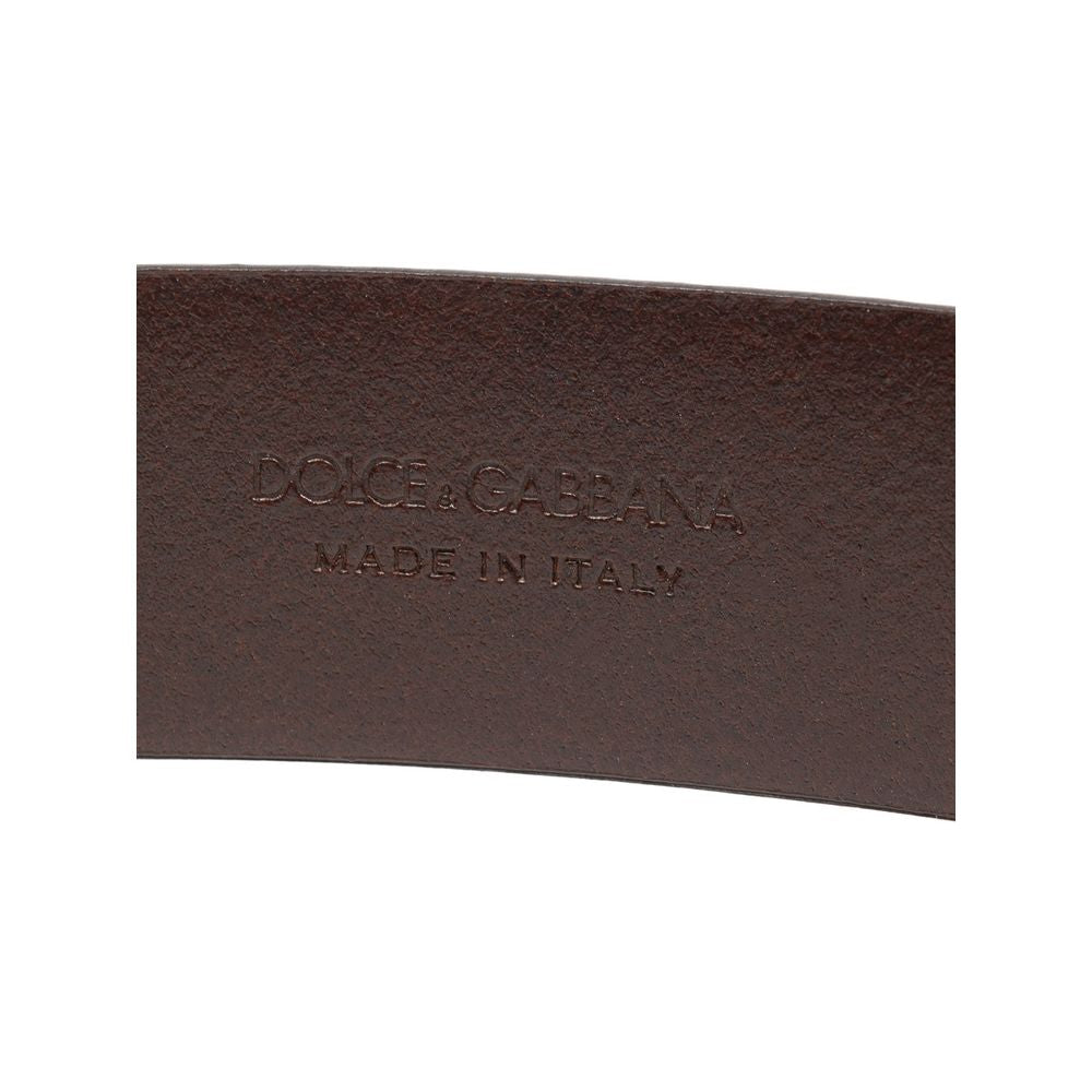 Dolce & Gabbana Brown Leather Regular Belt | Regal Royce