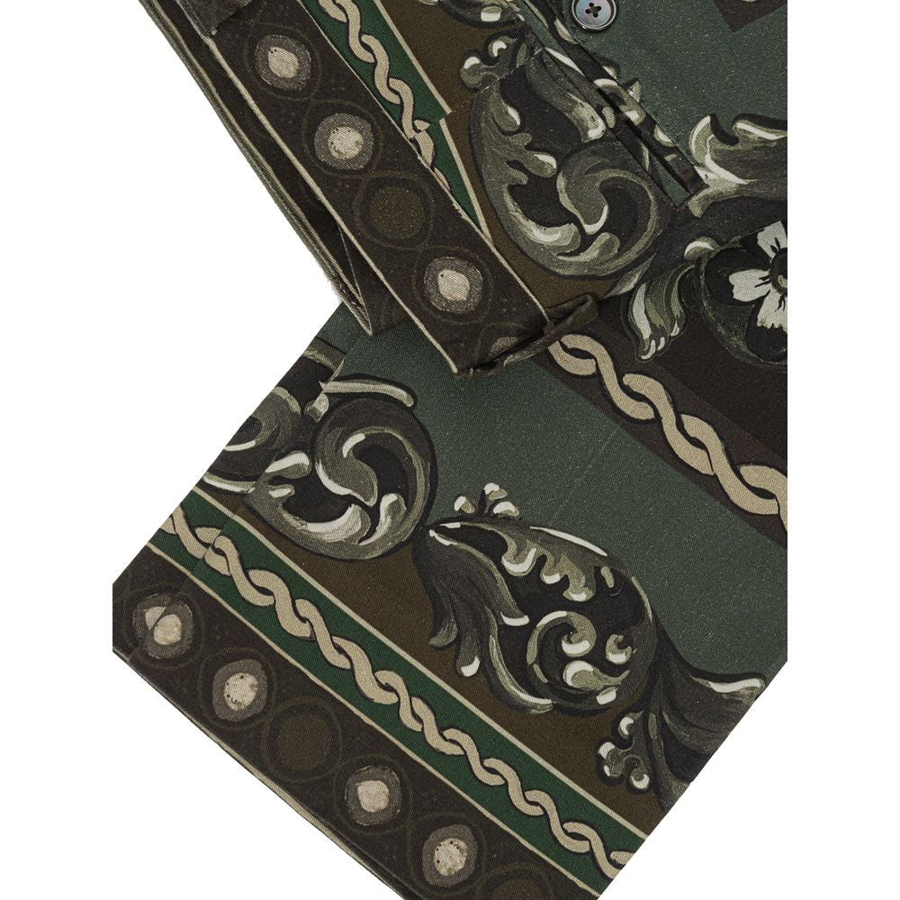 Dolce & Gabbana Green Cotton Casual Pants | Regal Royce