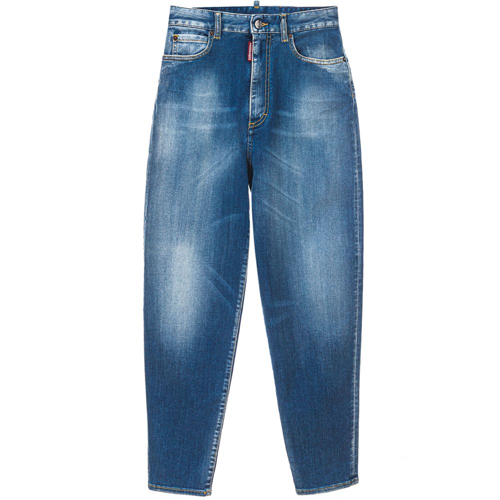 Dsquared² Blue Cotton High-Waisted Jean
