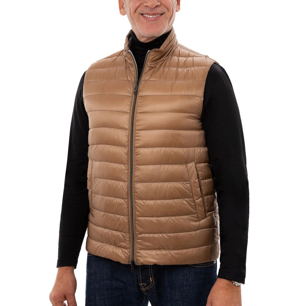 Herno Brown Polyamide Sleveless Jacket | Regal Royce