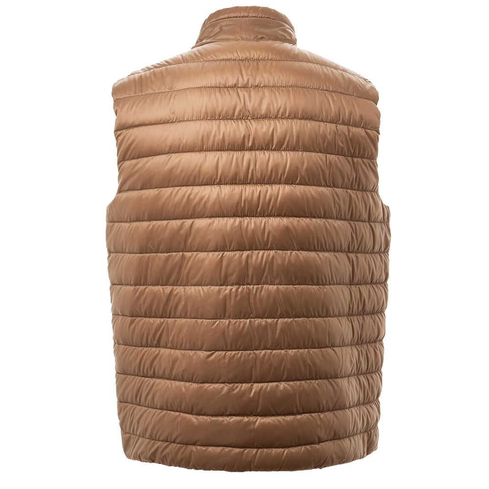 Herno Brown Polyamide Sleveless Jacket | Regal Royce