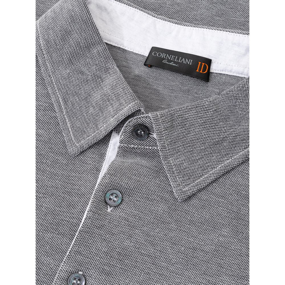 Corneliani Gray Cotton Polo Shirt | Regal Royce