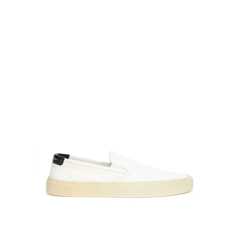 Saint Laurent White Cotton Low Top Sneakers | Regal Royce