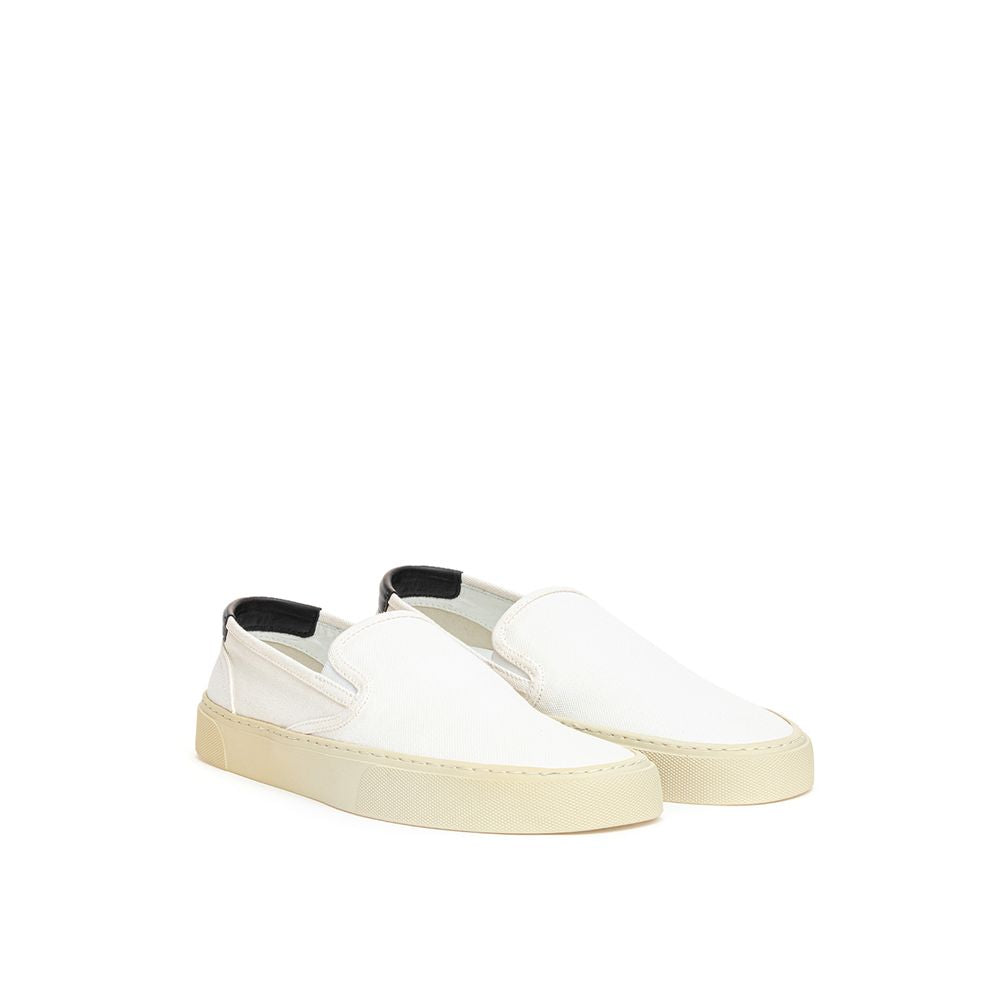 Saint Laurent White Cotton Low Top Sneakers | Regal Royce