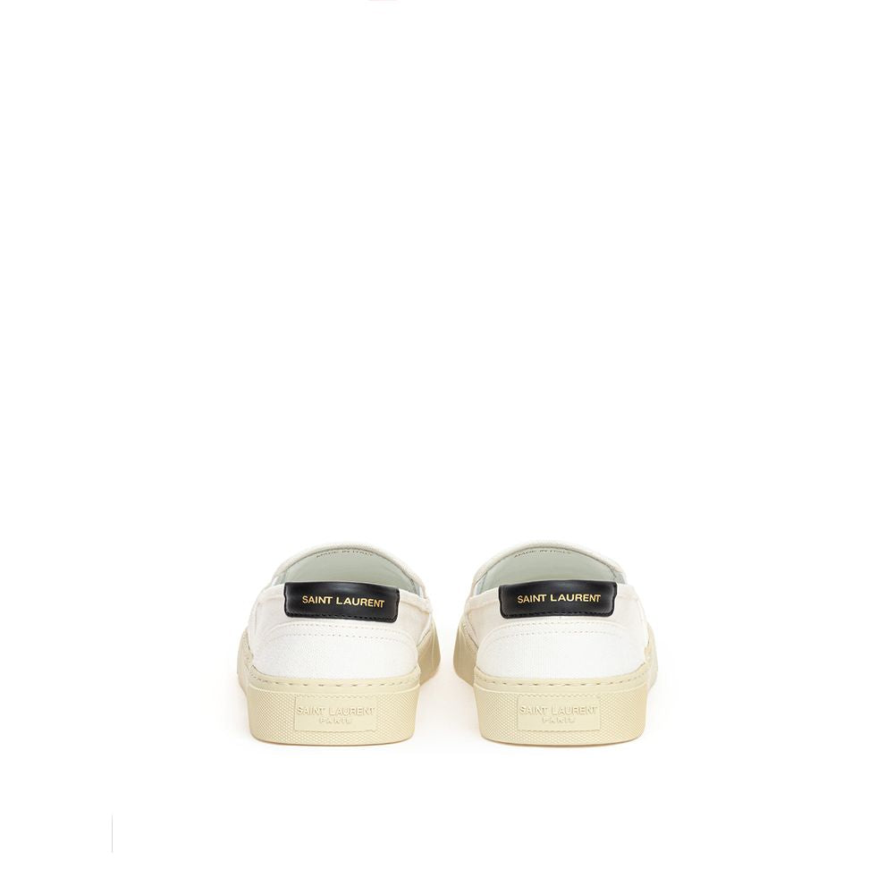 Saint Laurent White Cotton Low Top Sneakers | Regal Royce