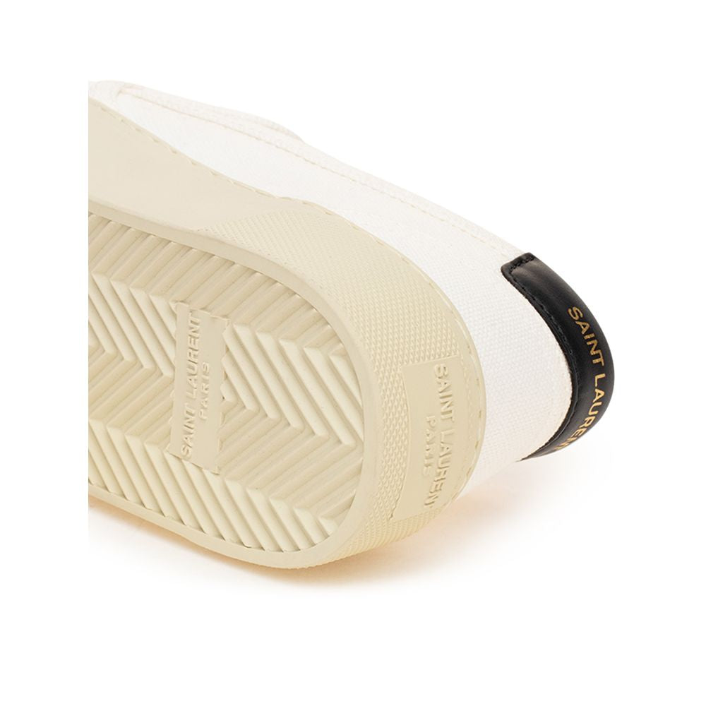 Saint Laurent White Cotton Low Top Sneakers | Regal Royce