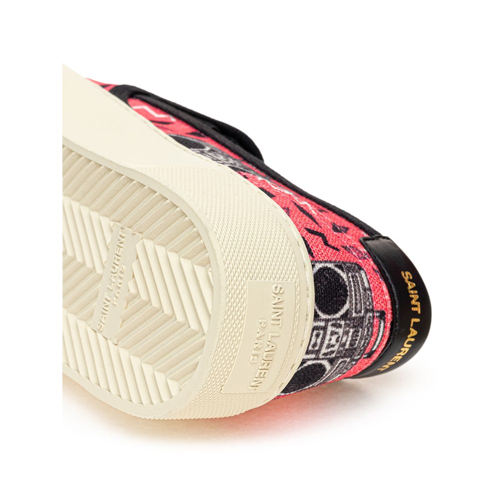 Saint Laurent Pink Cotton Platform Sneakers | Regal Royce