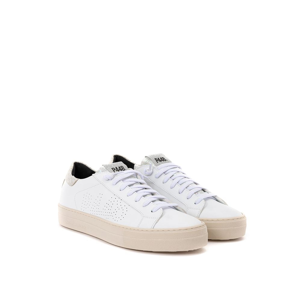 P448 White Leather Low Top Sneakers | Regal Royce